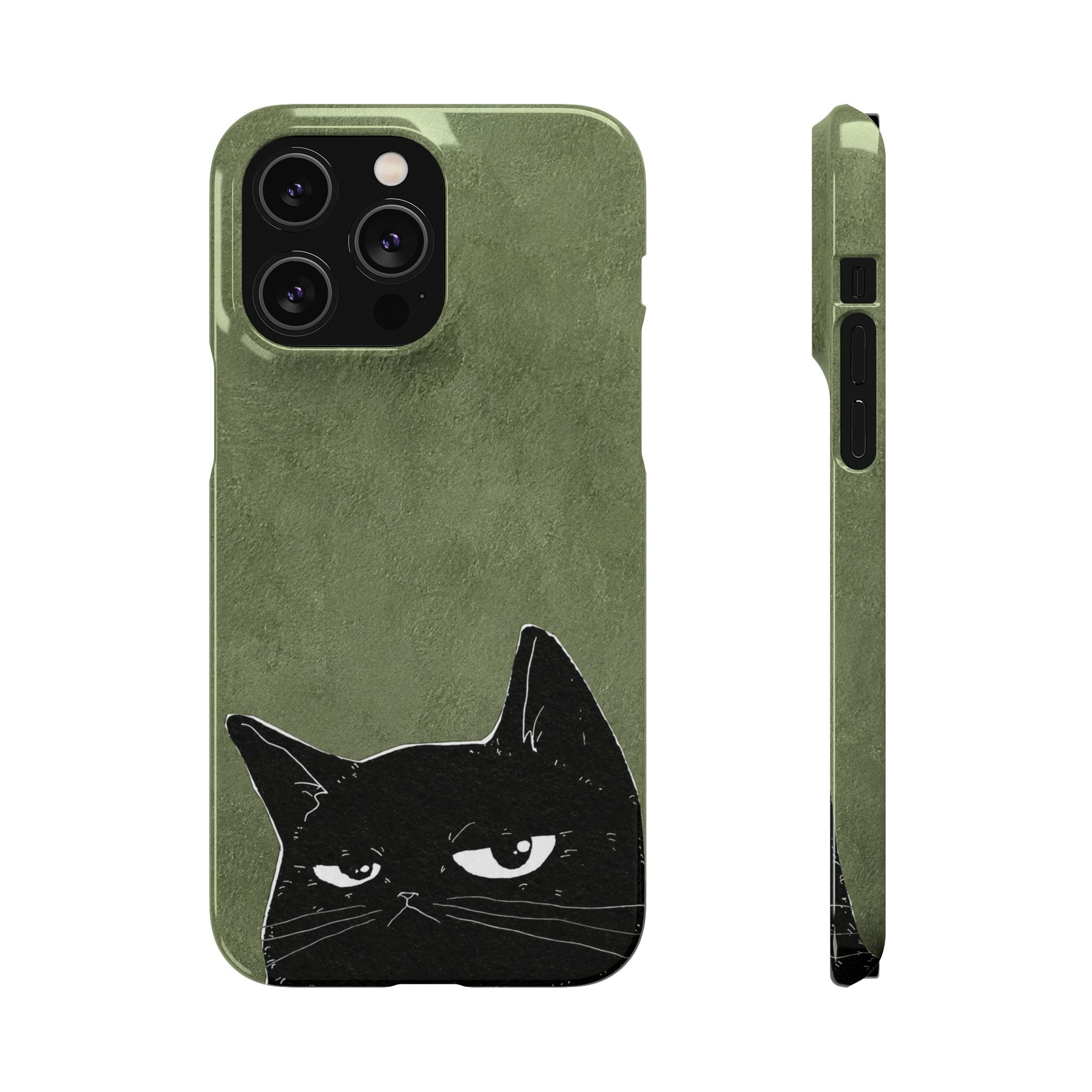 Grumpy Black Cat Phone Case