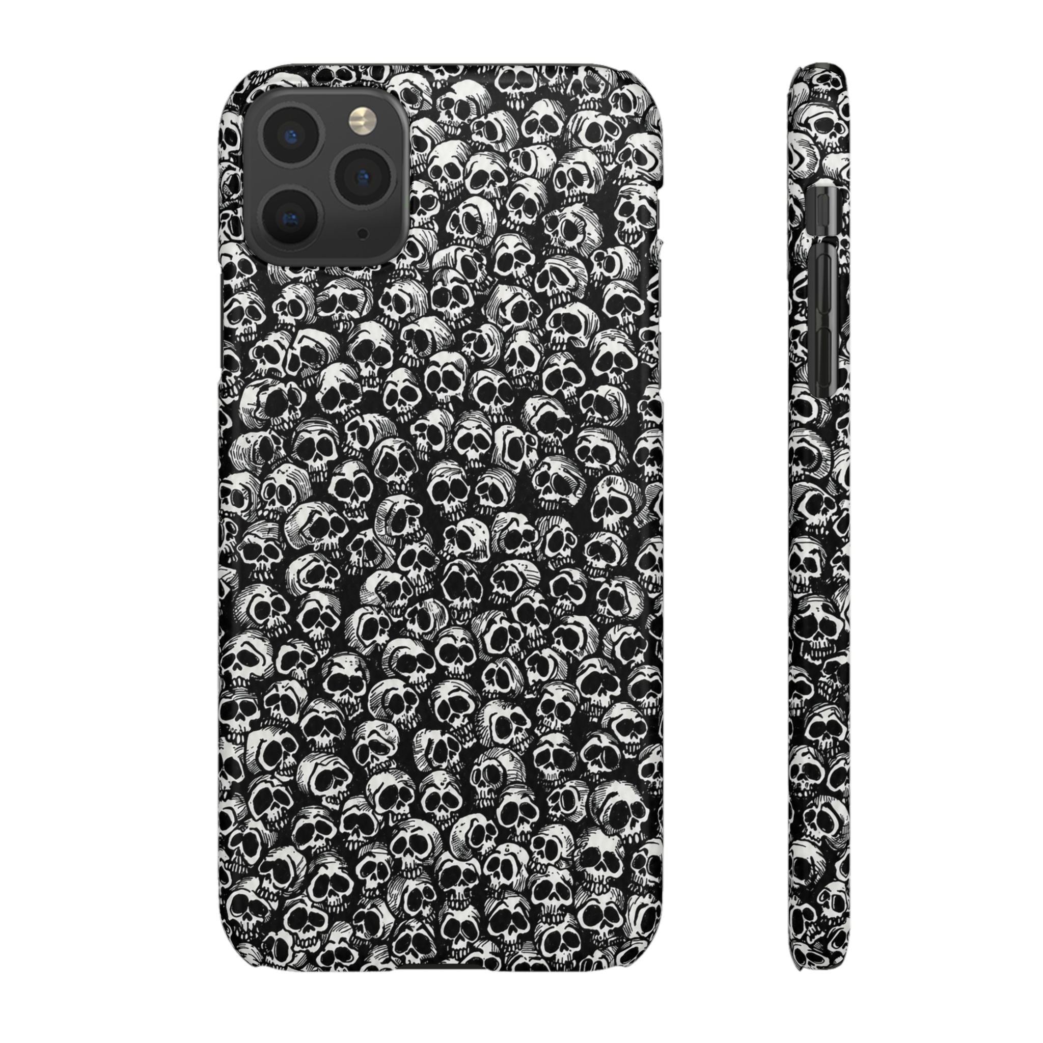 Black and White Skull Pattern Phone Case