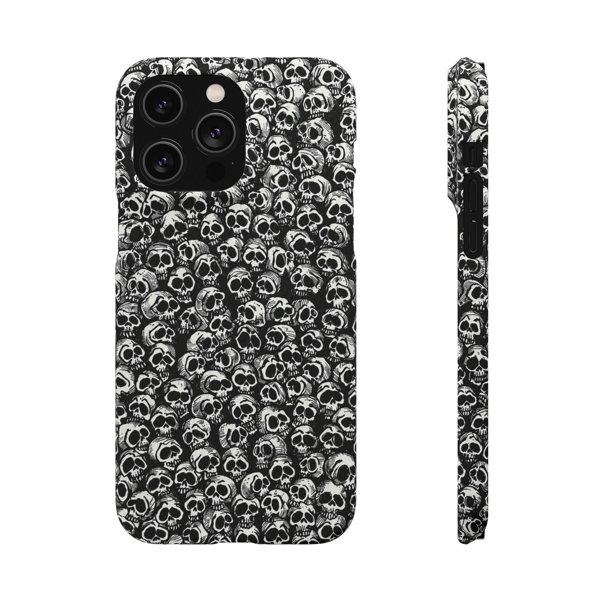 Black and White Skull Pattern Phone Case