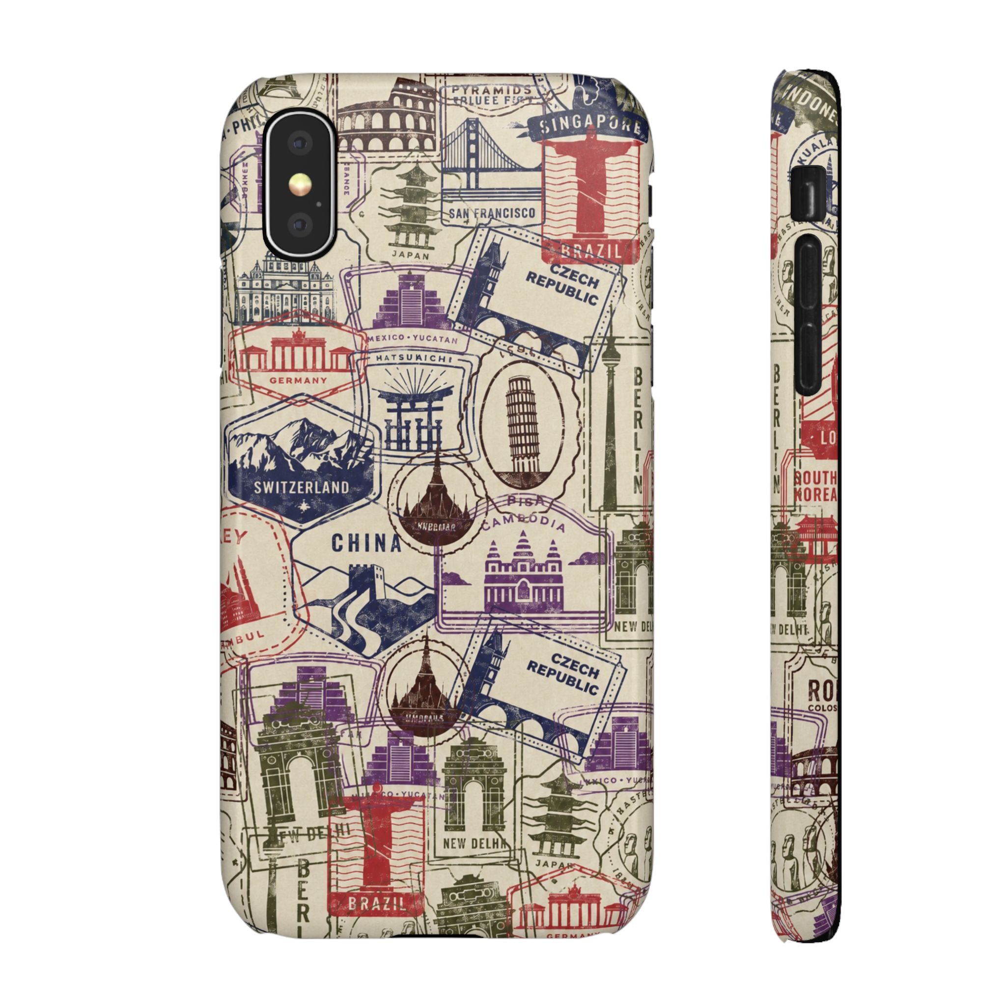 Vintage Travel Stamps Phone Case
