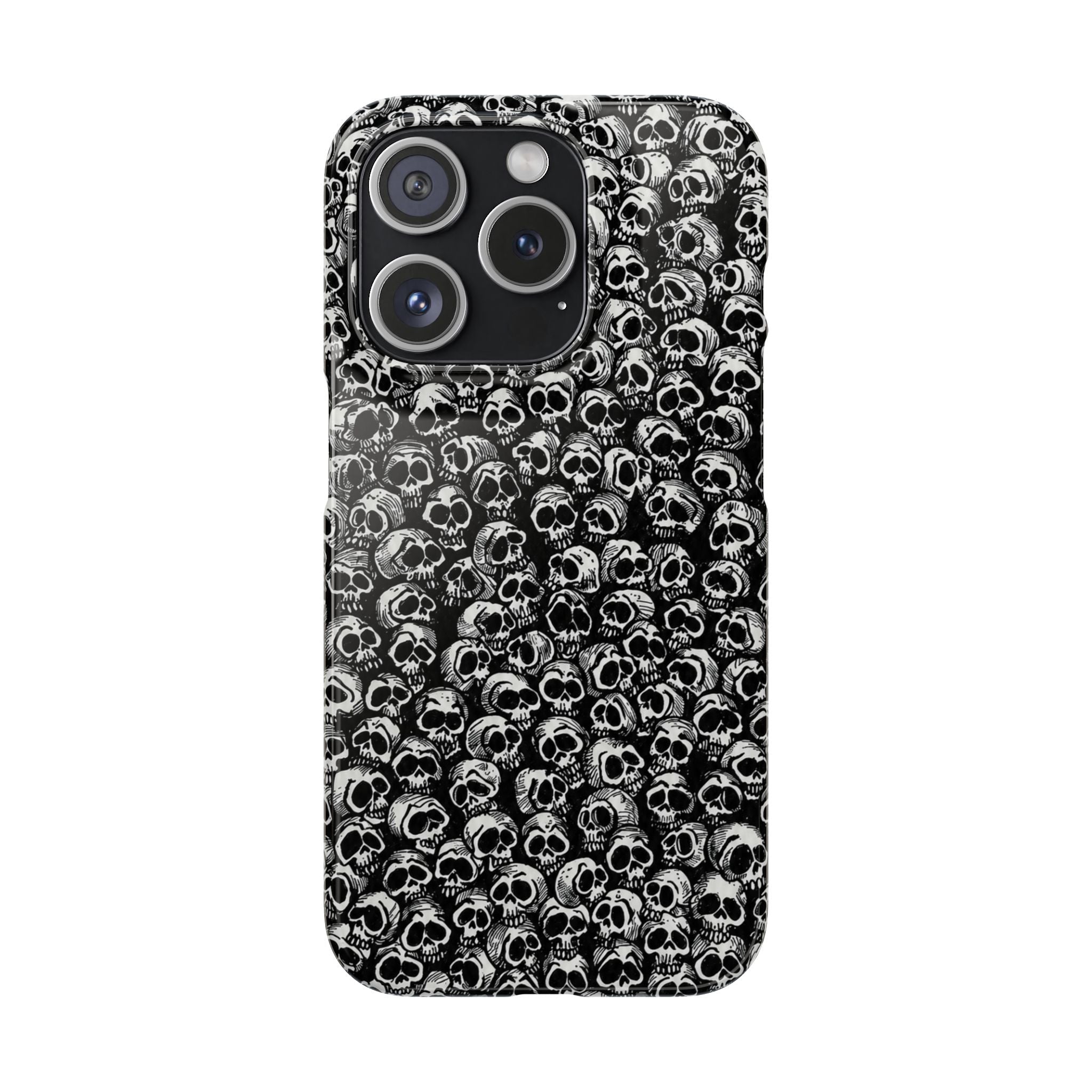 Black and White Skull Pattern Phone Case