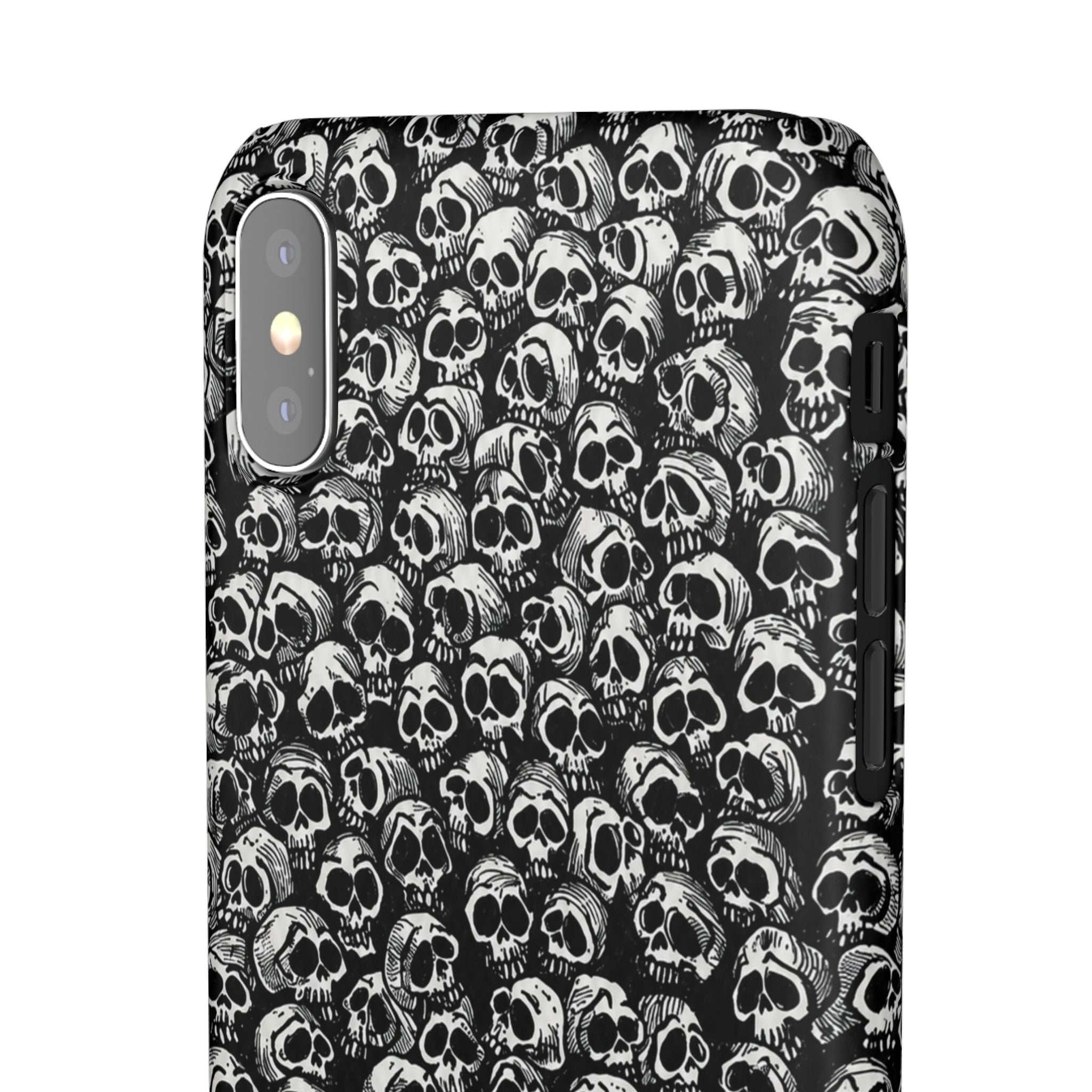 Black and White Skull Pattern Phone Case