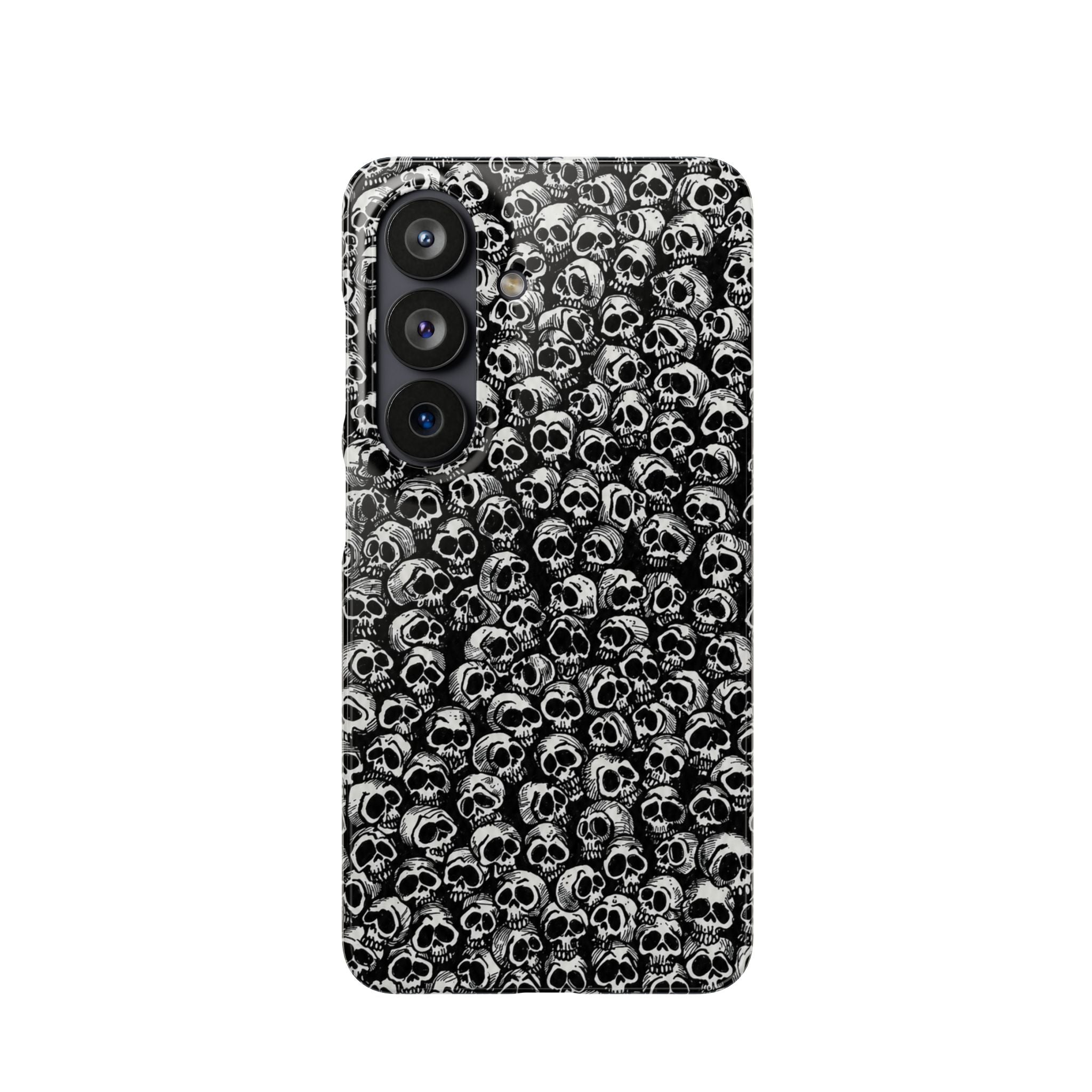Black and White Skull Pattern Phone Case