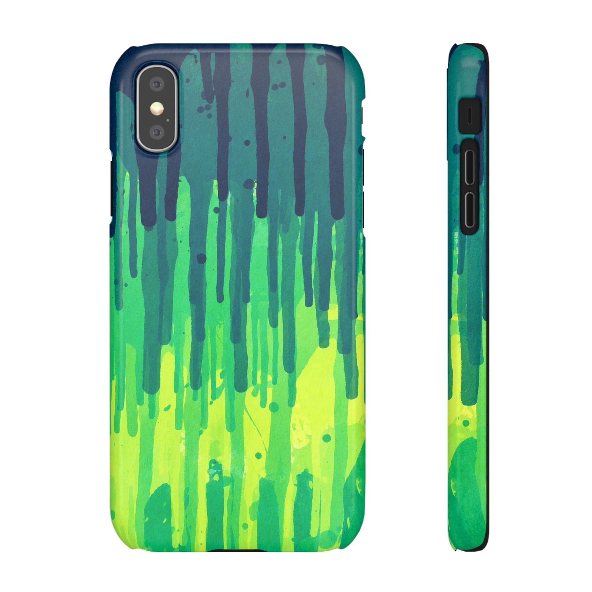 Liquid Emerald – Abstract Drip Phone Case