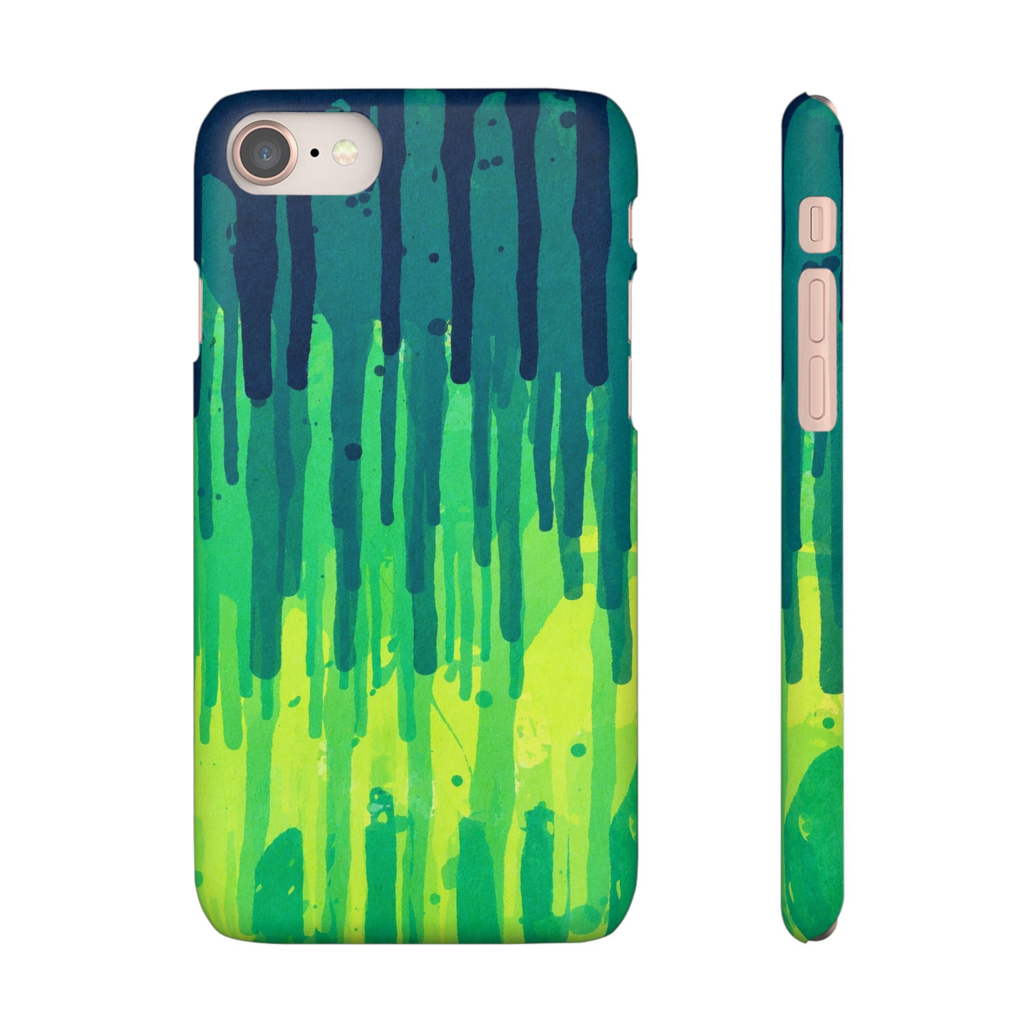 Liquid Emerald – Abstract Drip Phone Case