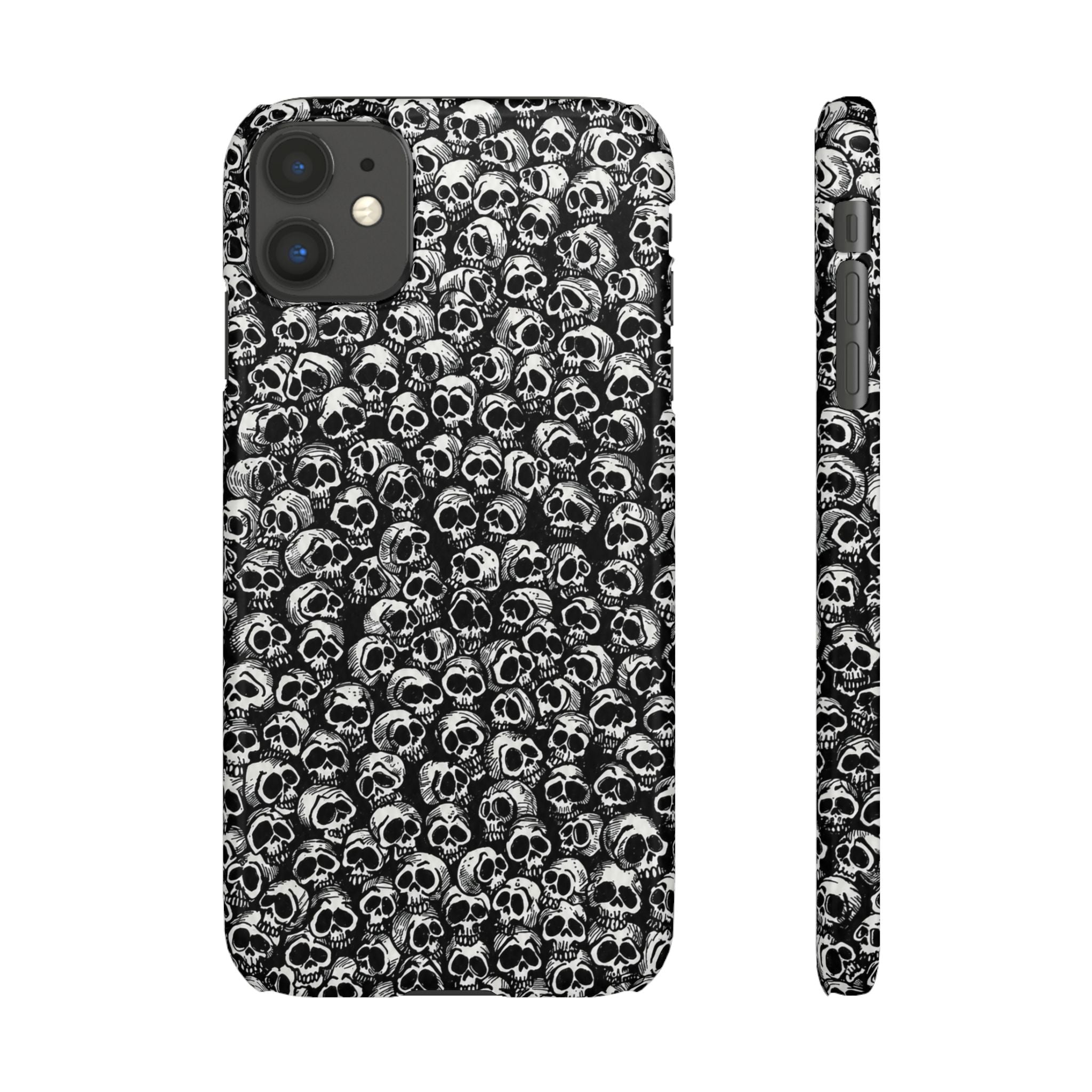 Black and White Skull Pattern Phone Case