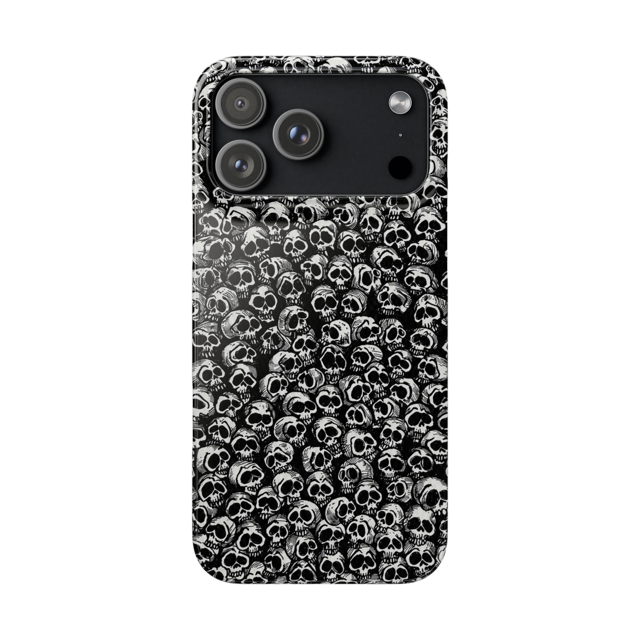 Black and White Skull Pattern Phone Case