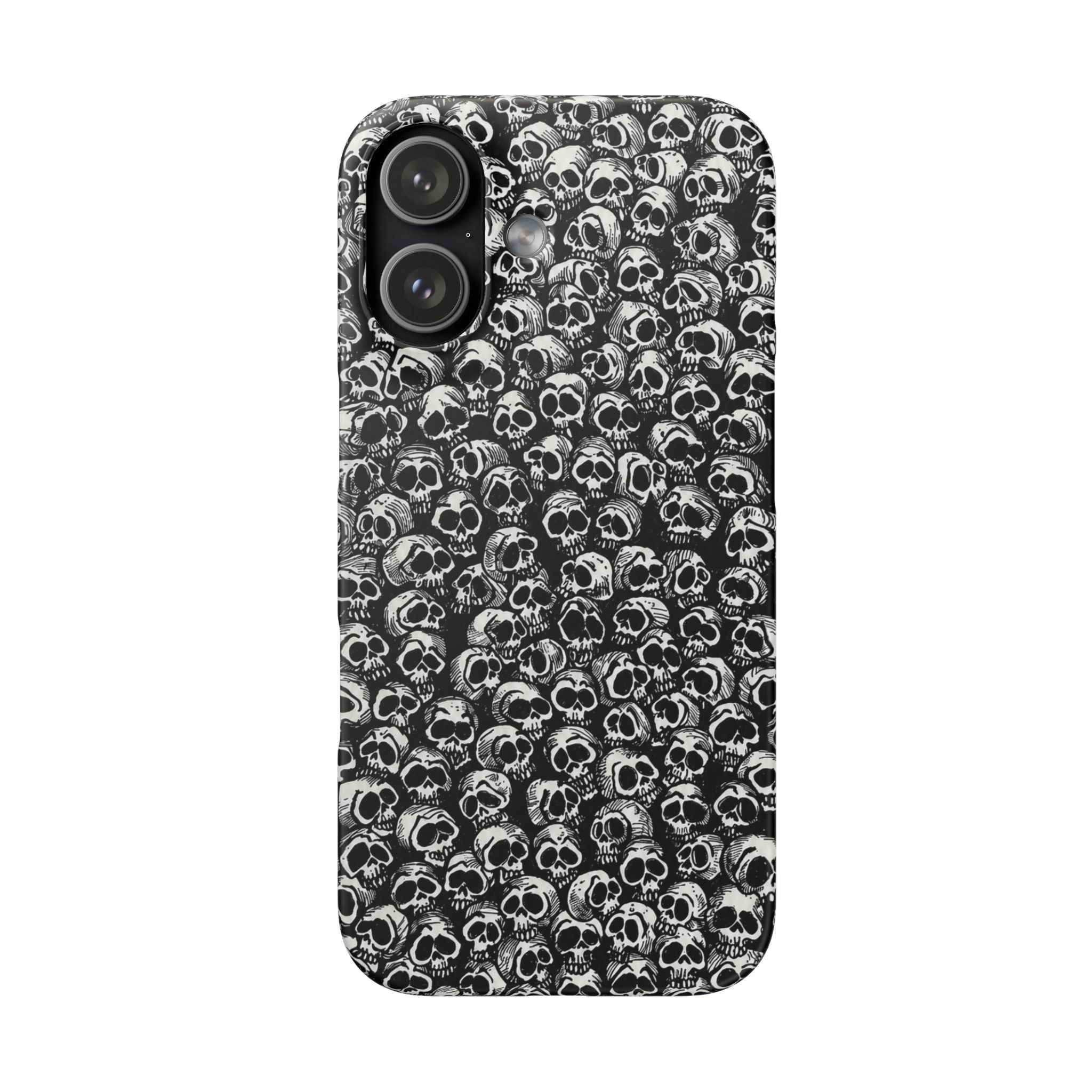 Black and White Skull Pattern Phone Case