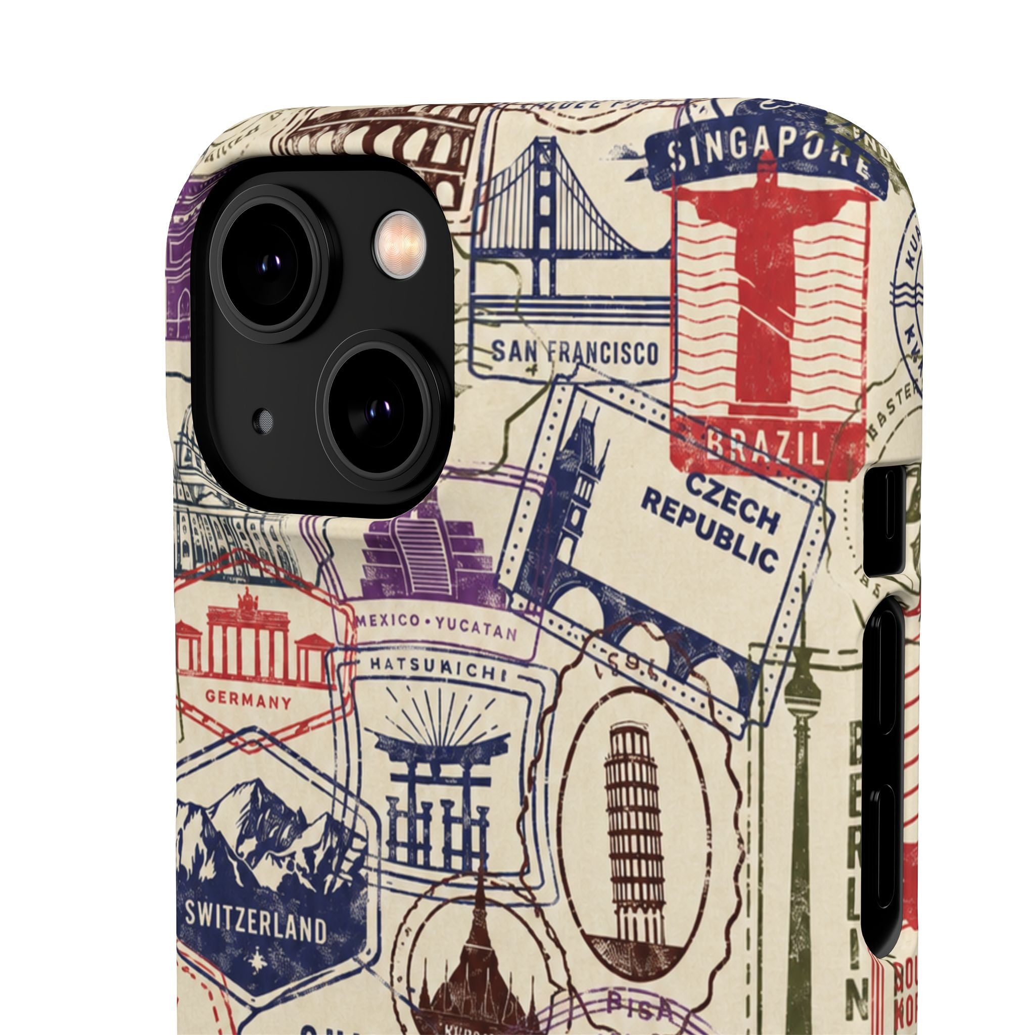 Vintage Travel Stamps Phone Case