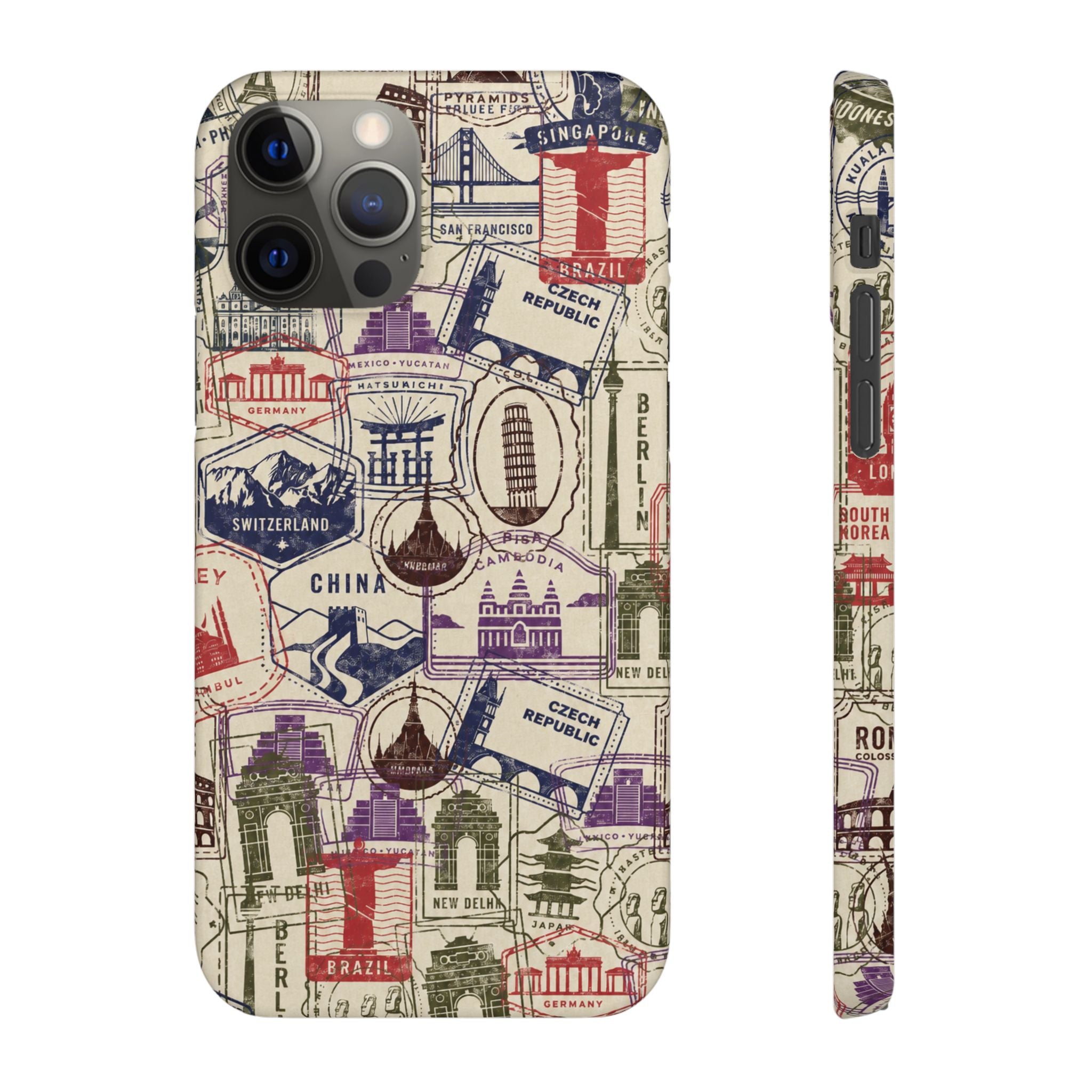 Vintage Travel Stamps Phone Case