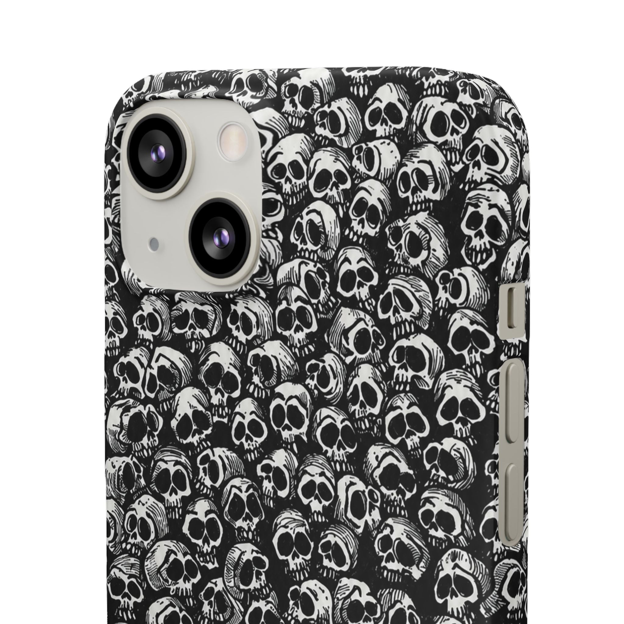 Black and White Skull Pattern Phone Case