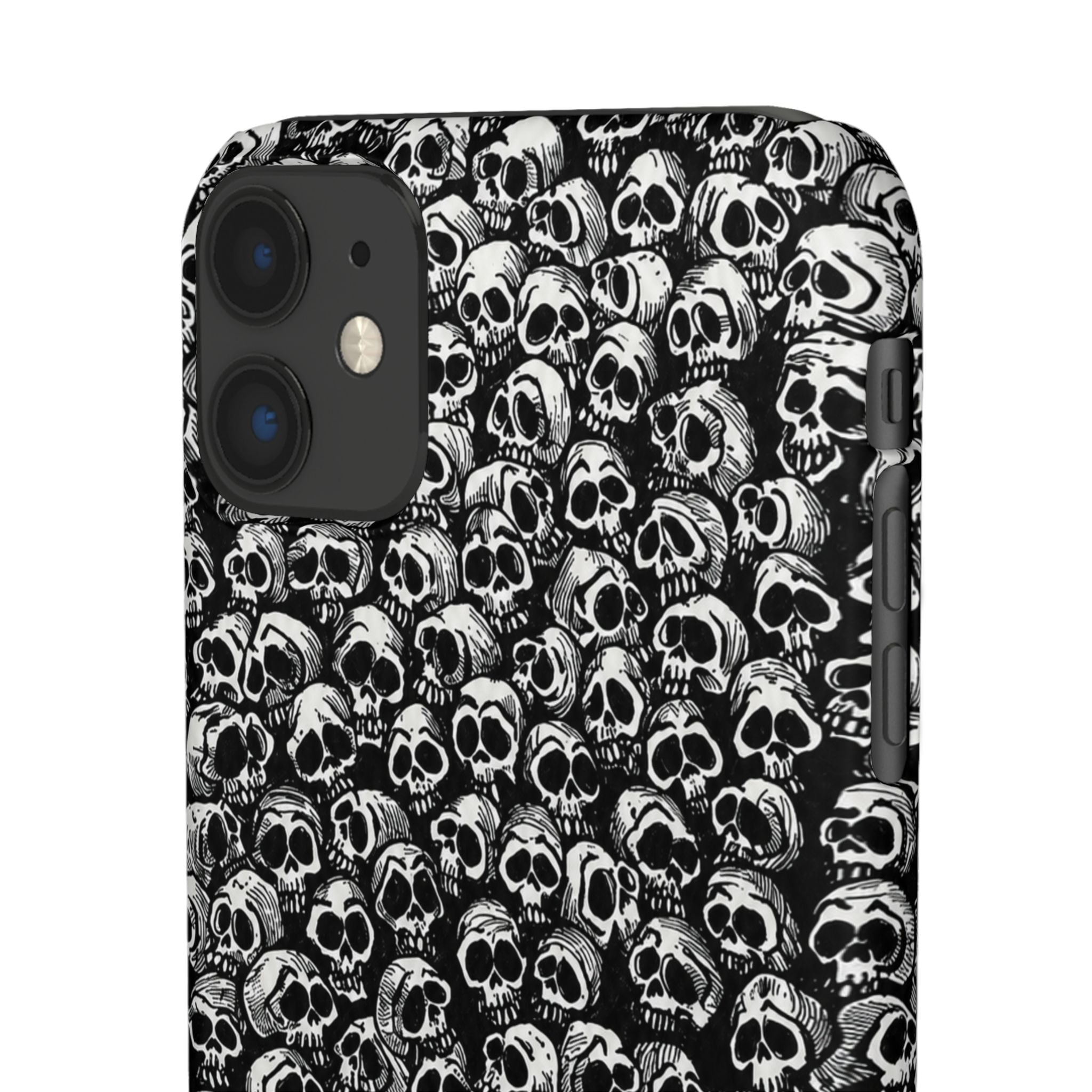 Black and White Skull Pattern Phone Case