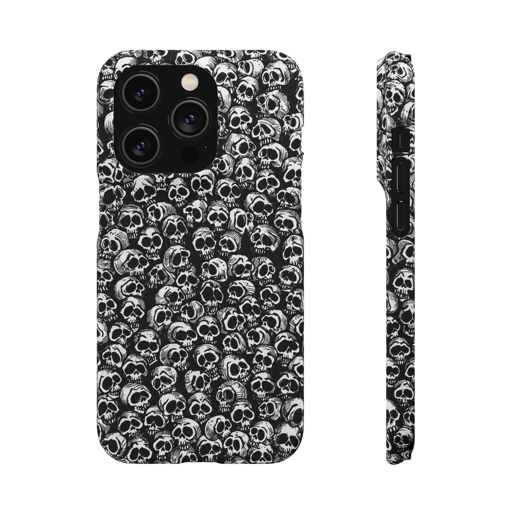 Black and White Skull Pattern Phone Case