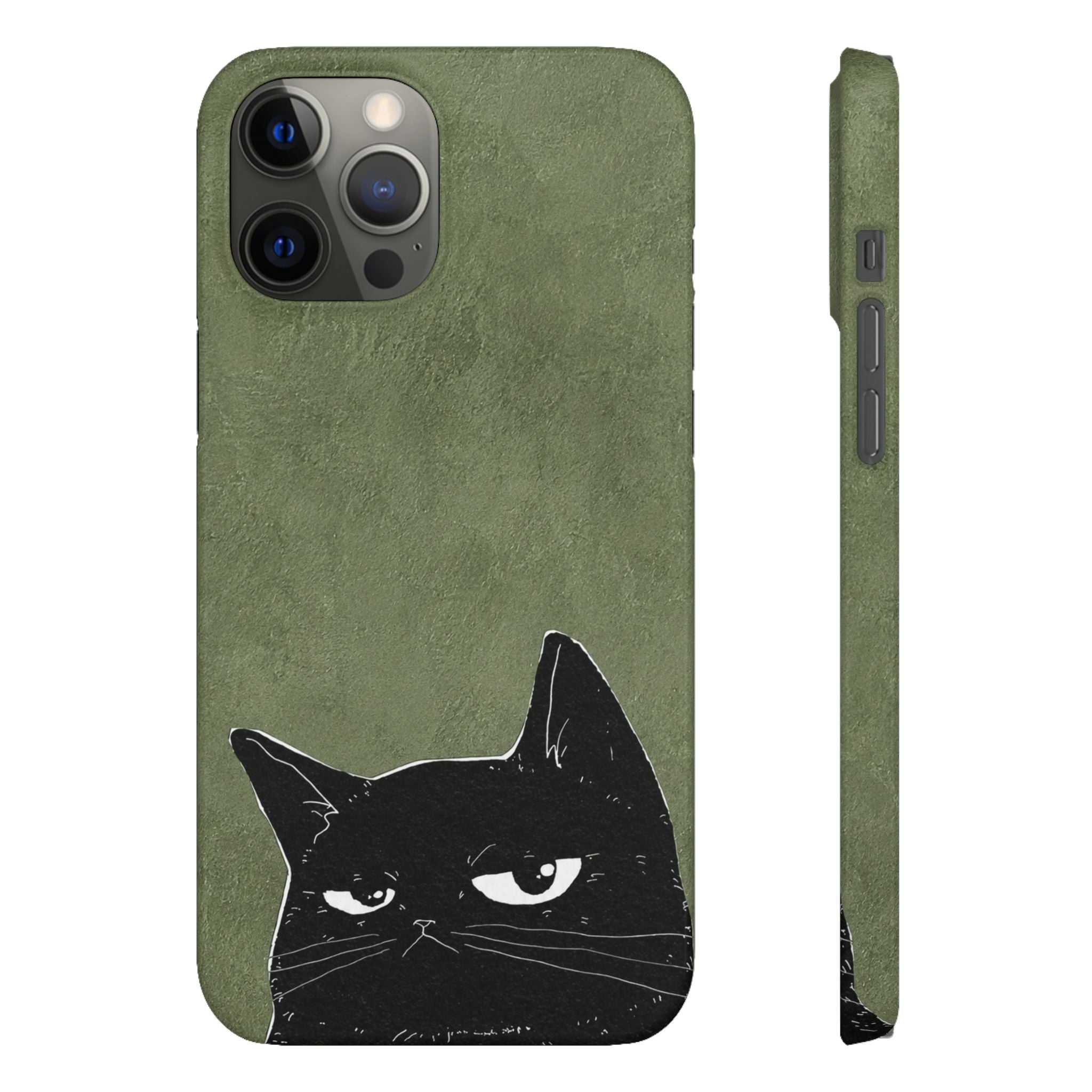 Grumpy Black Cat Phone Case