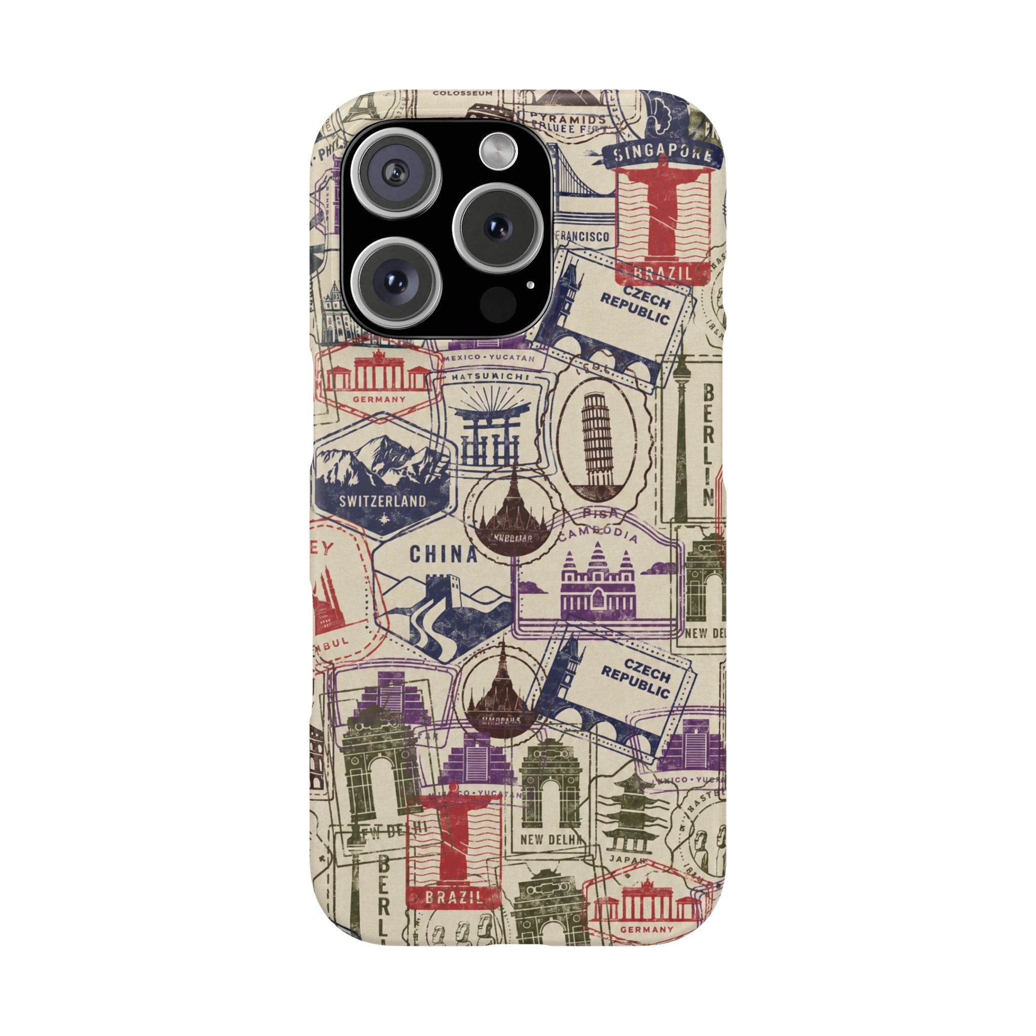 Vintage Travel Stamps Phone Case