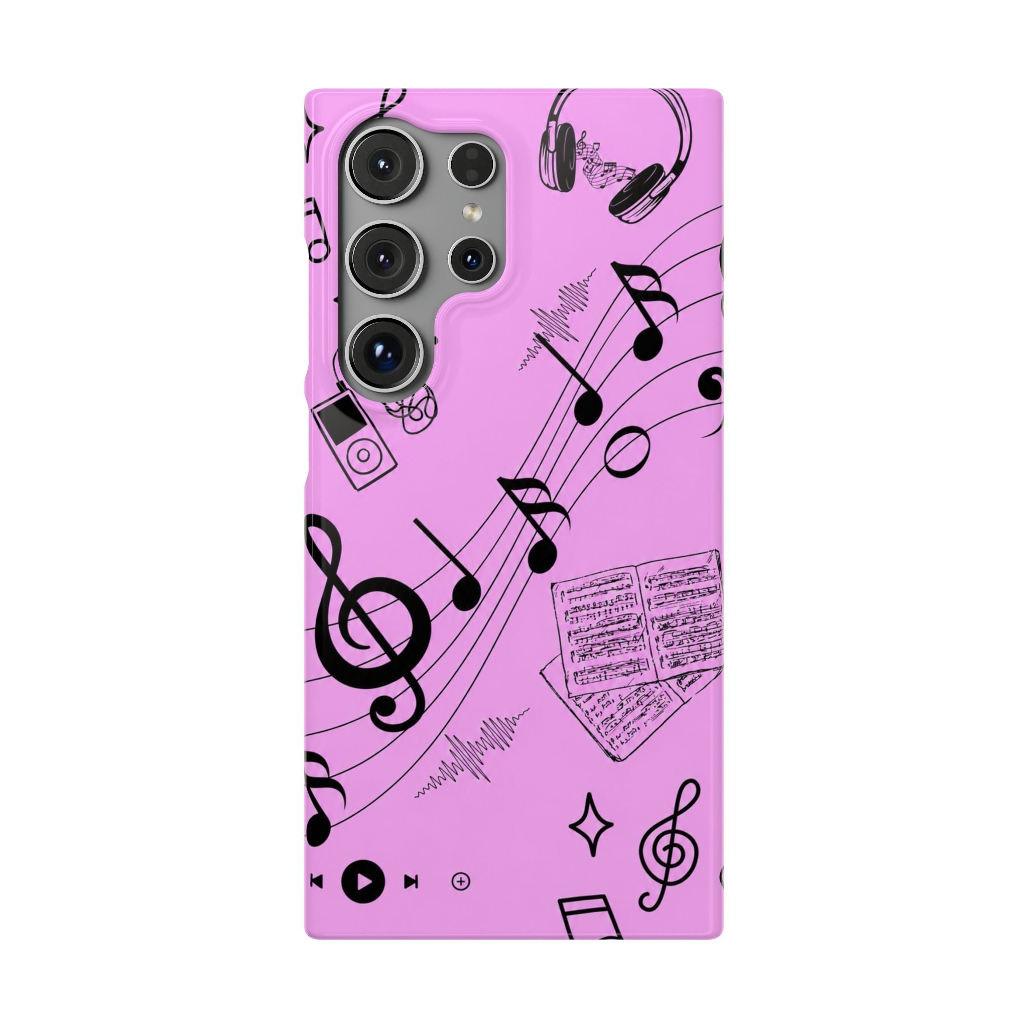 Pink Music Notes Phone Case