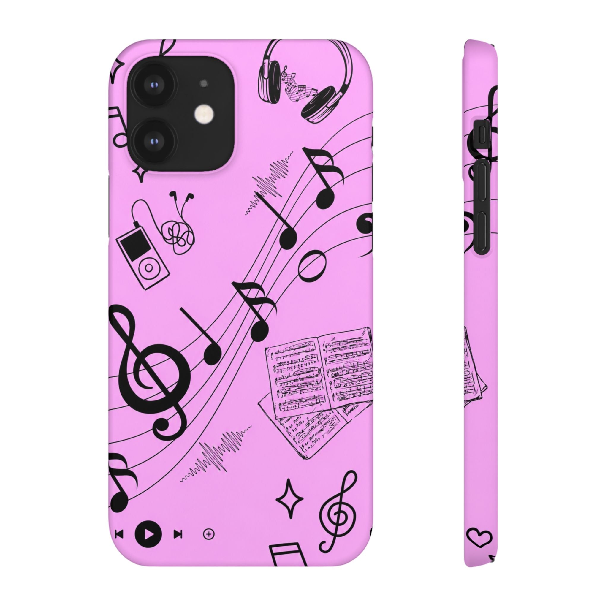 Pink Music Notes Phone Case