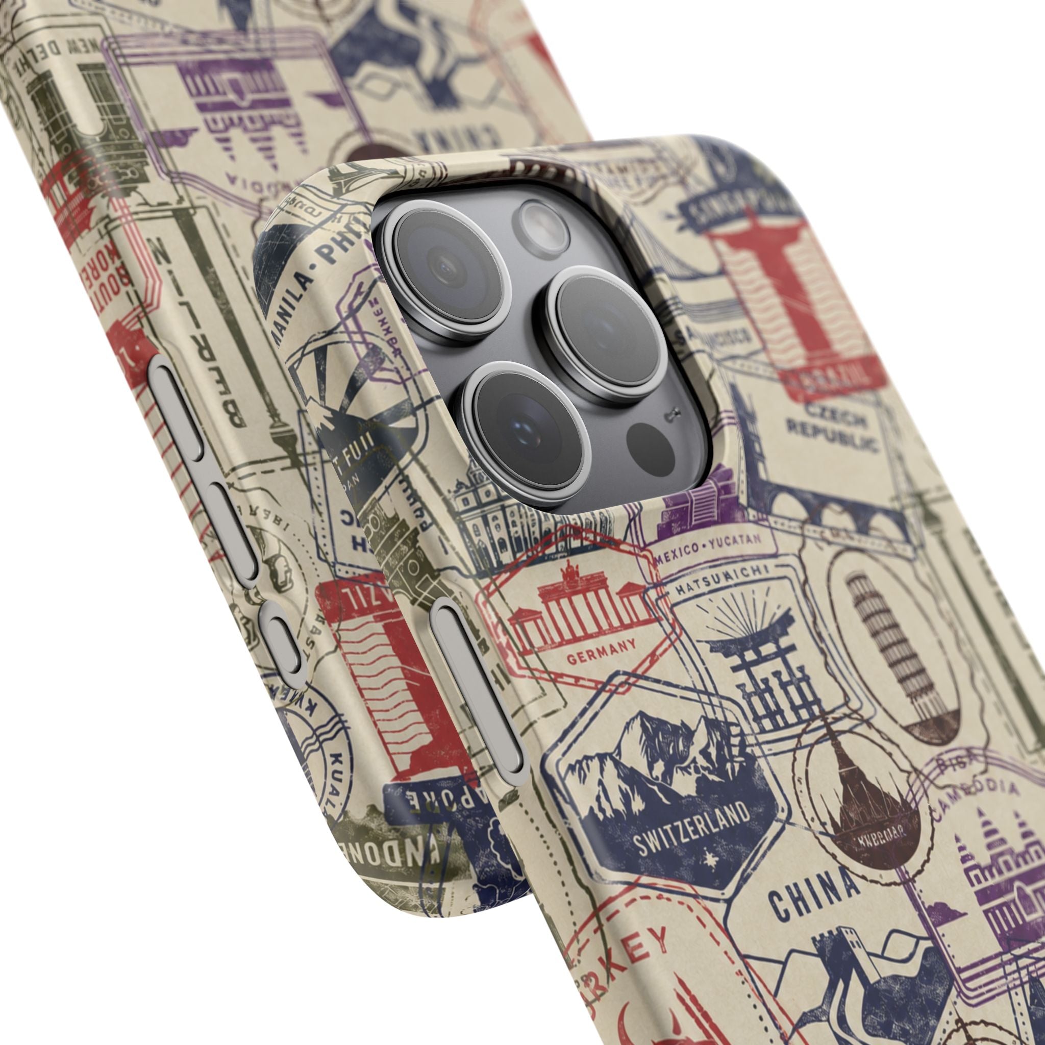 Vintage Travel Stamps Phone Case