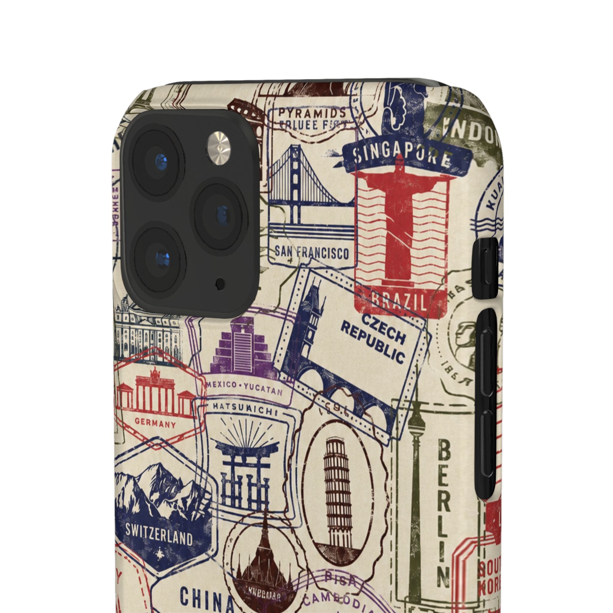Vintage Travel Stamps Phone Case