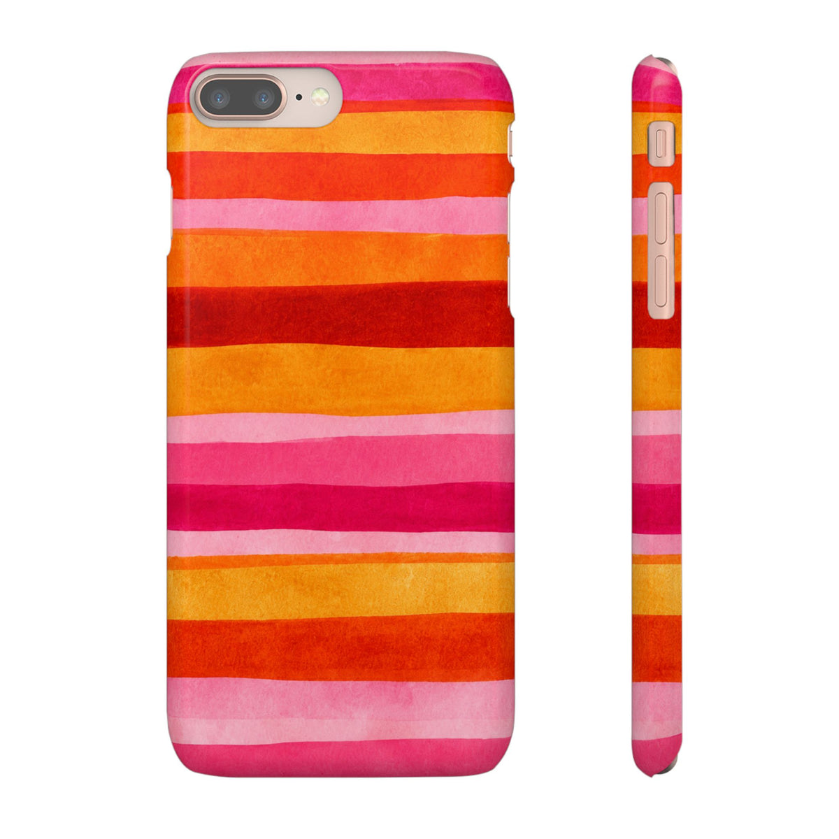 Pink Sunset Watercolor Stripes