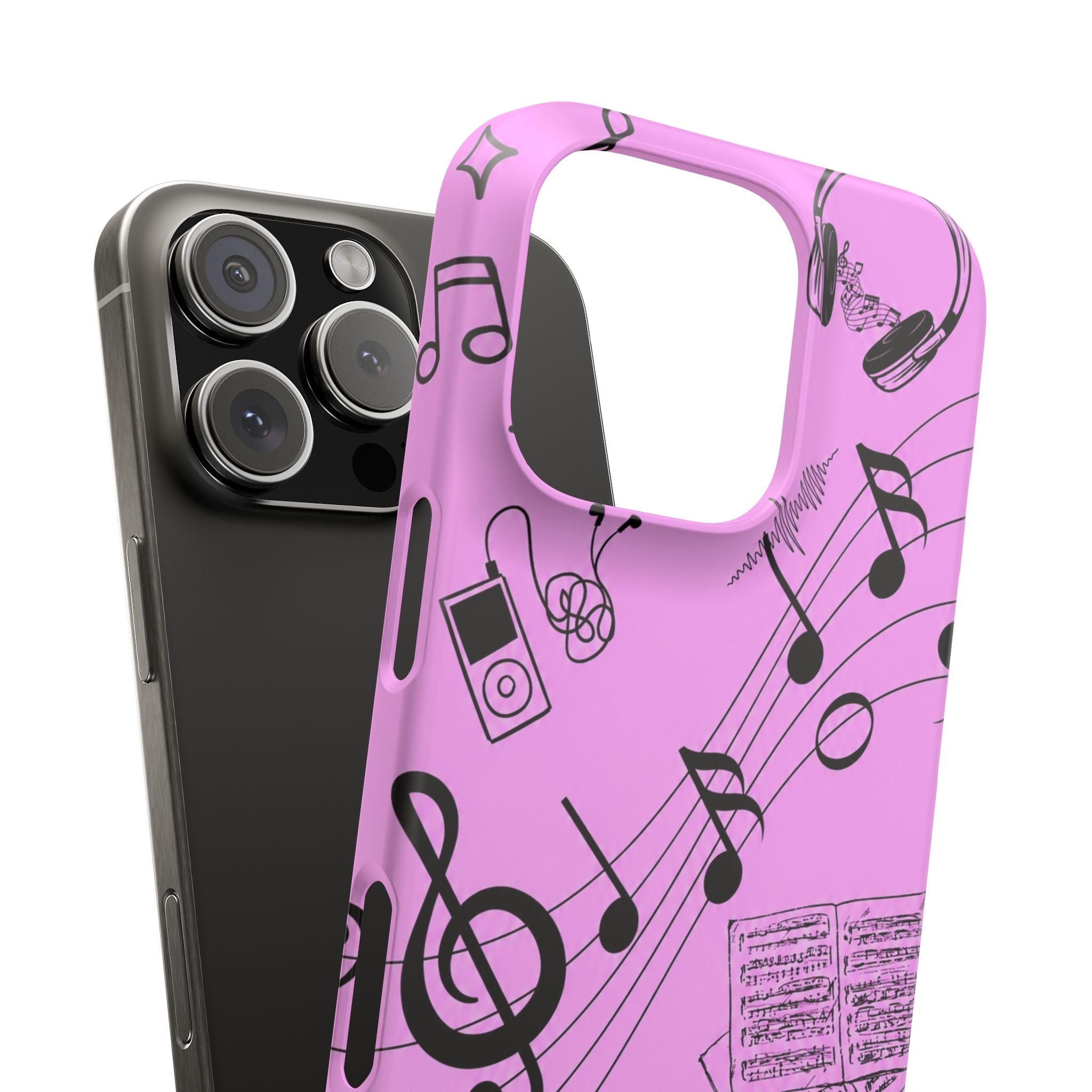Pink Music Notes Phone Case