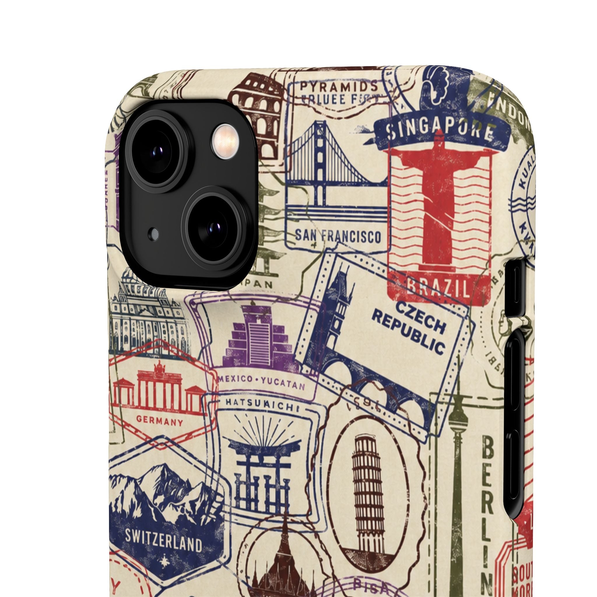 Vintage Travel Stamps Phone Case