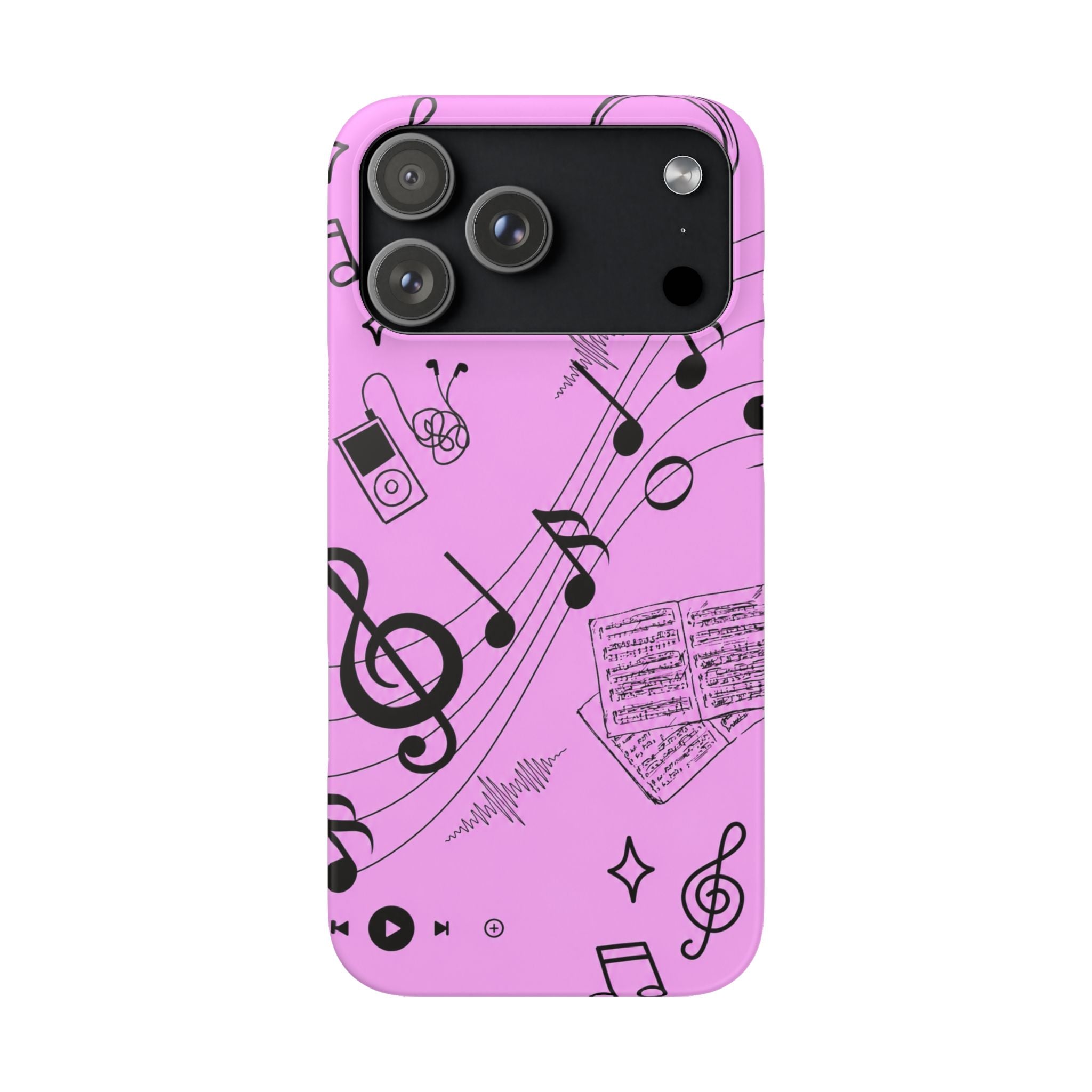 Pink Music Notes Phone Case