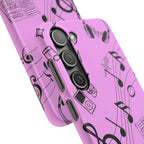 Pink Music Notes Phone Case