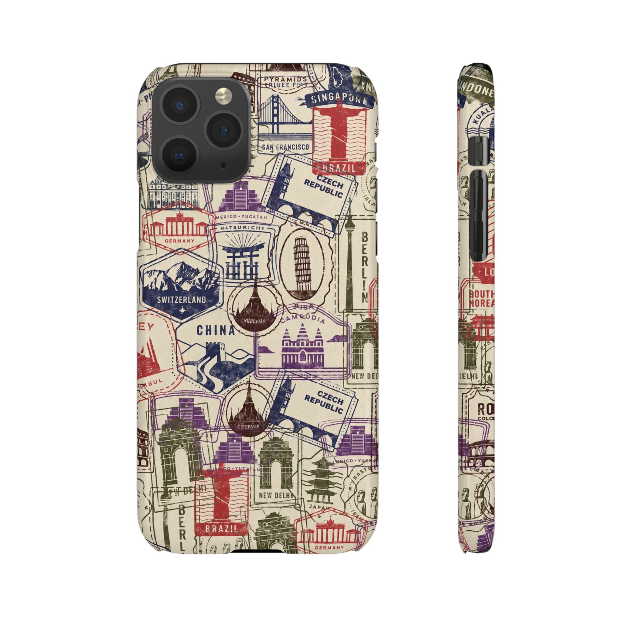 Vintage Travel Stamps Phone Case