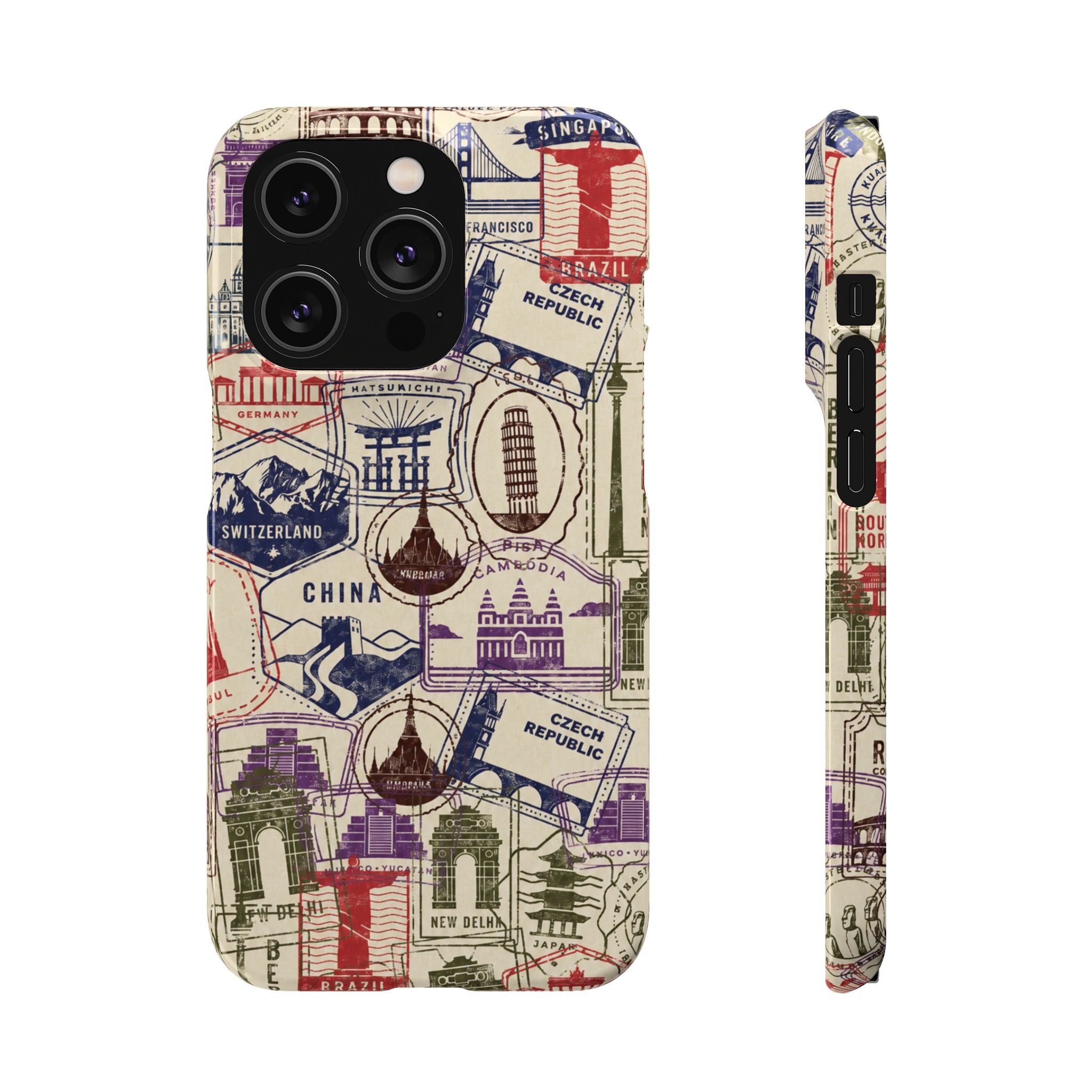 Vintage Travel Stamps Phone Case