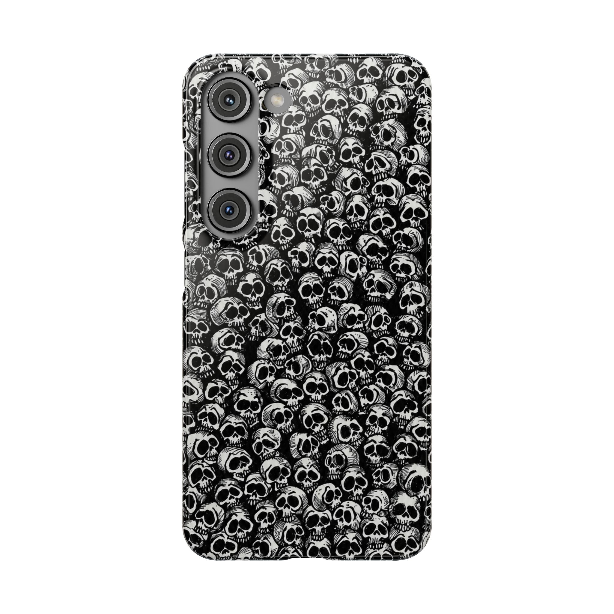 Black and White Skull Pattern Phone Case