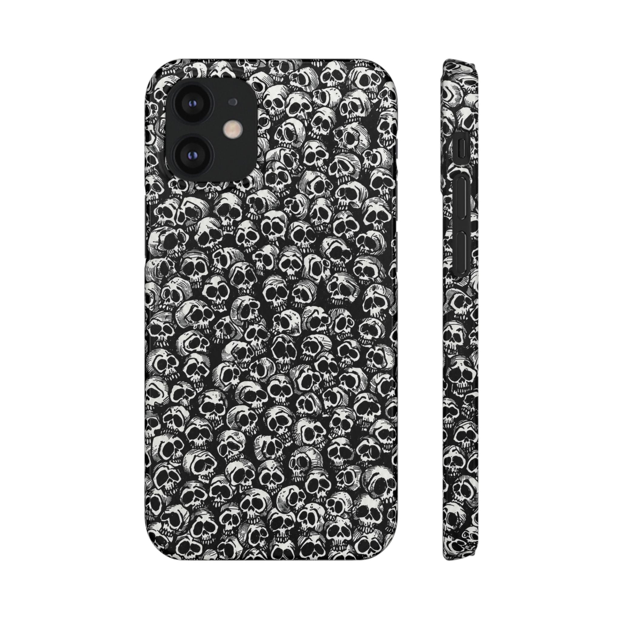 Black and White Skull Pattern Phone Case