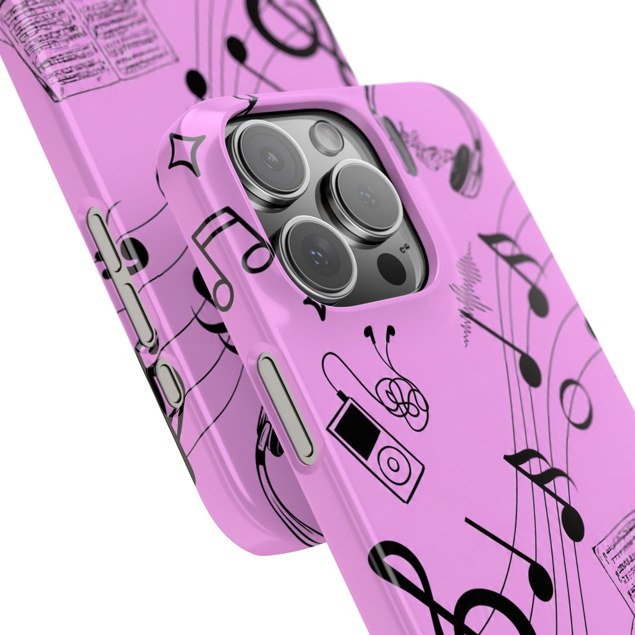 Pink Music Notes Phone Case