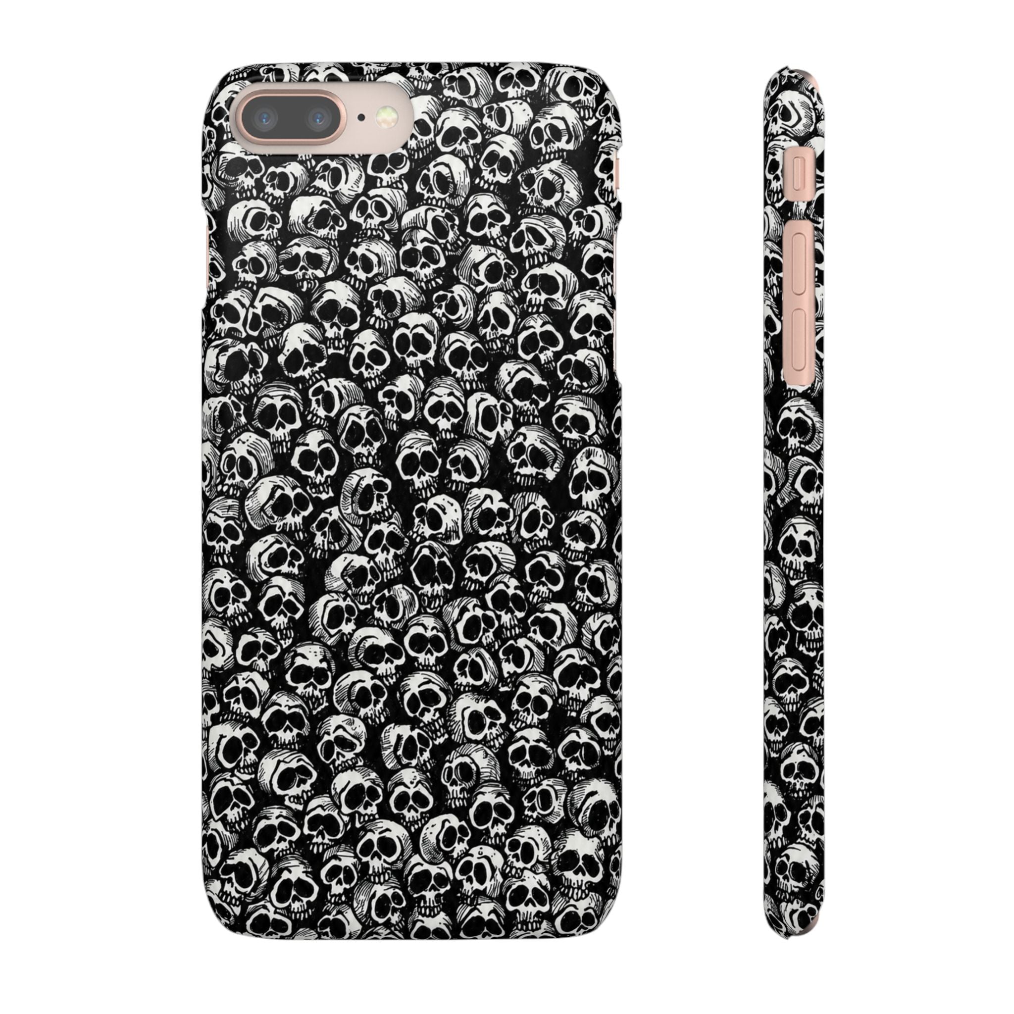 Black and White Skull Pattern Phone Case