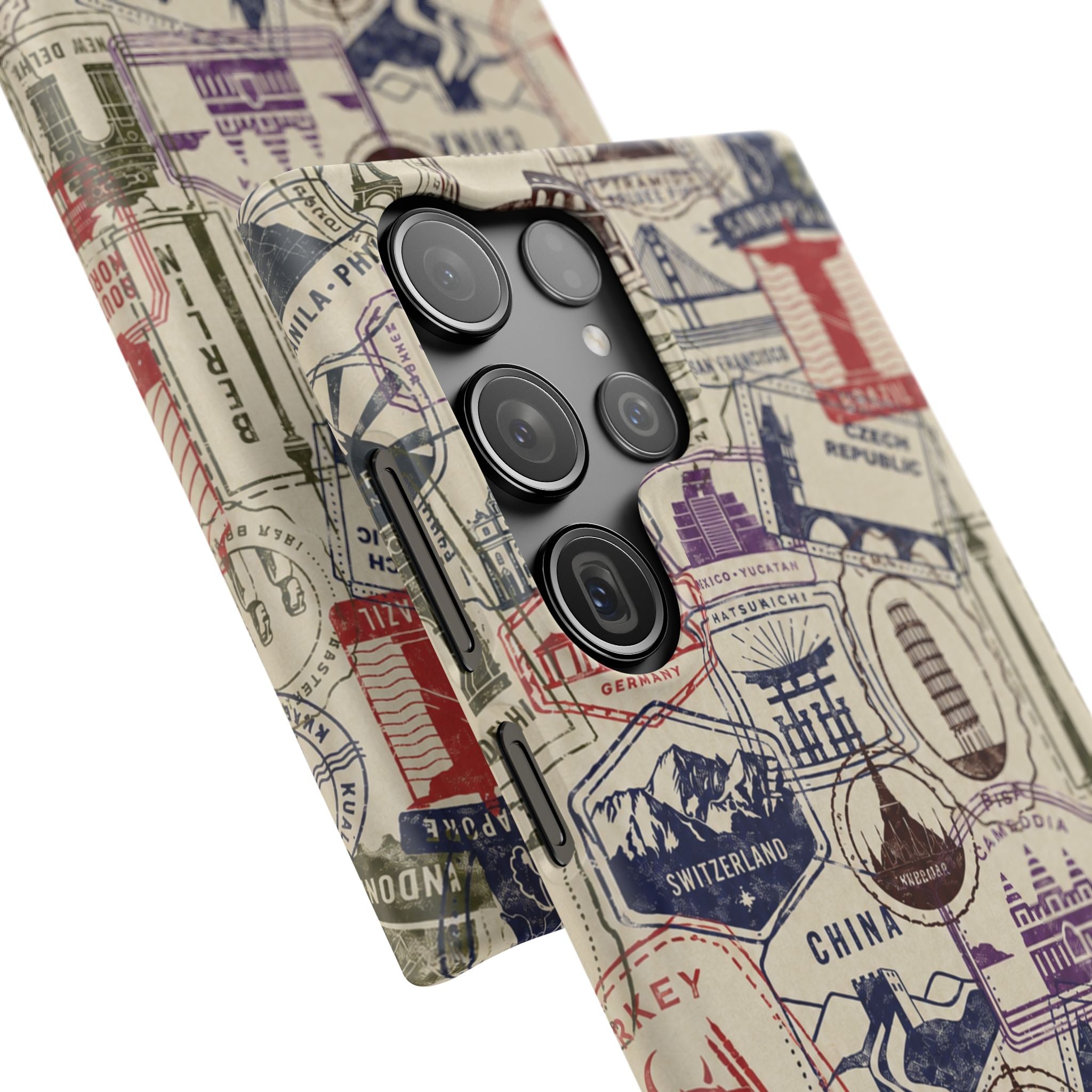 Vintage Travel Stamps Phone Case