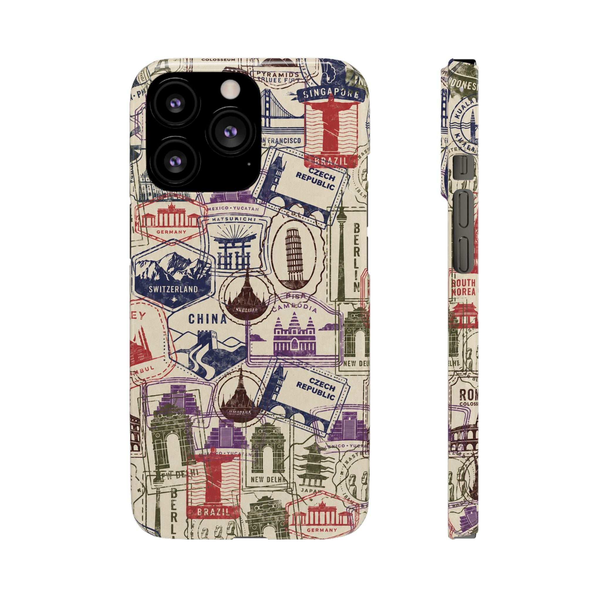Vintage Travel Stamps Phone Case