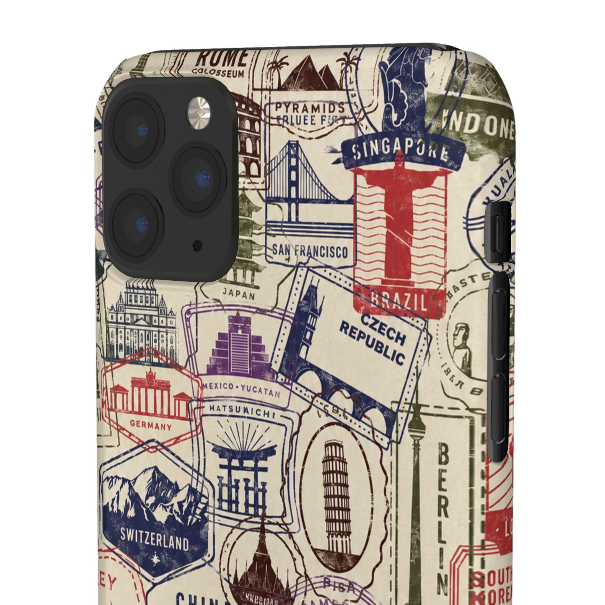 Vintage Travel Stamps Phone Case