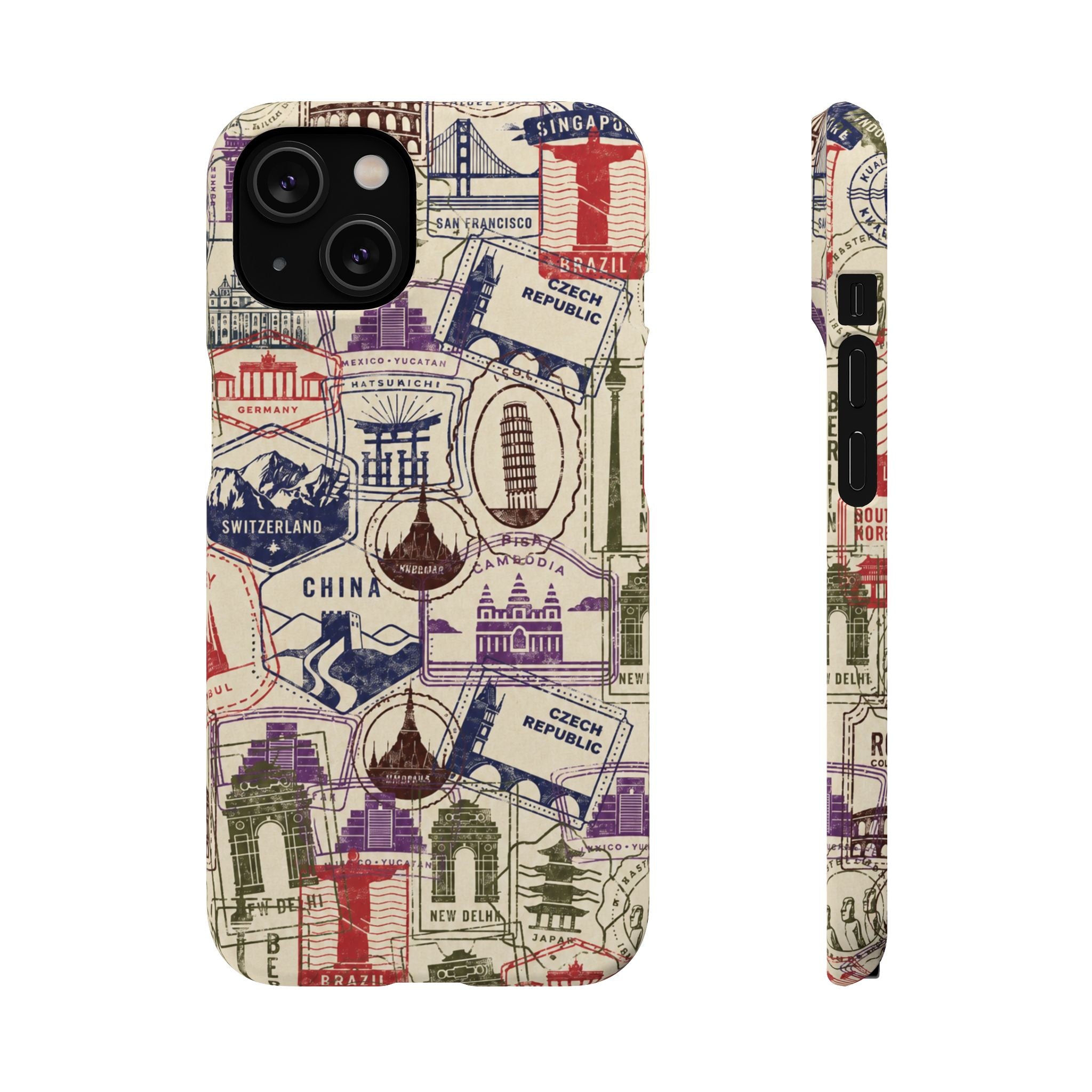 Vintage Travel Stamps Phone Case