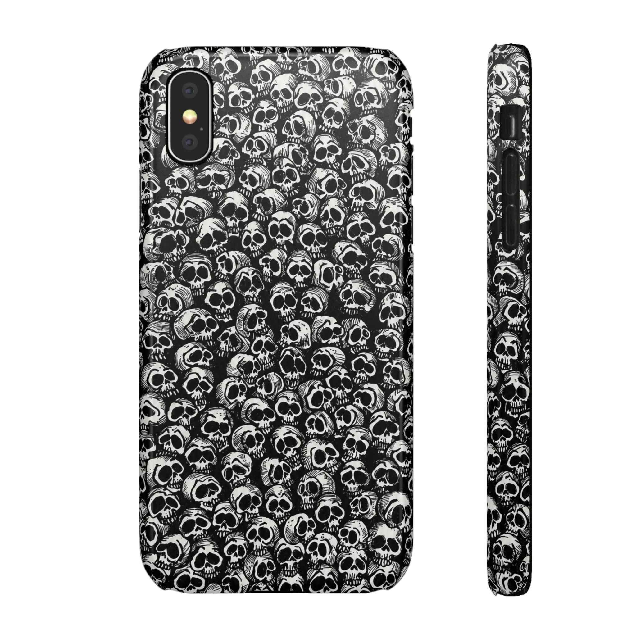 Black and White Skull Pattern Phone Case