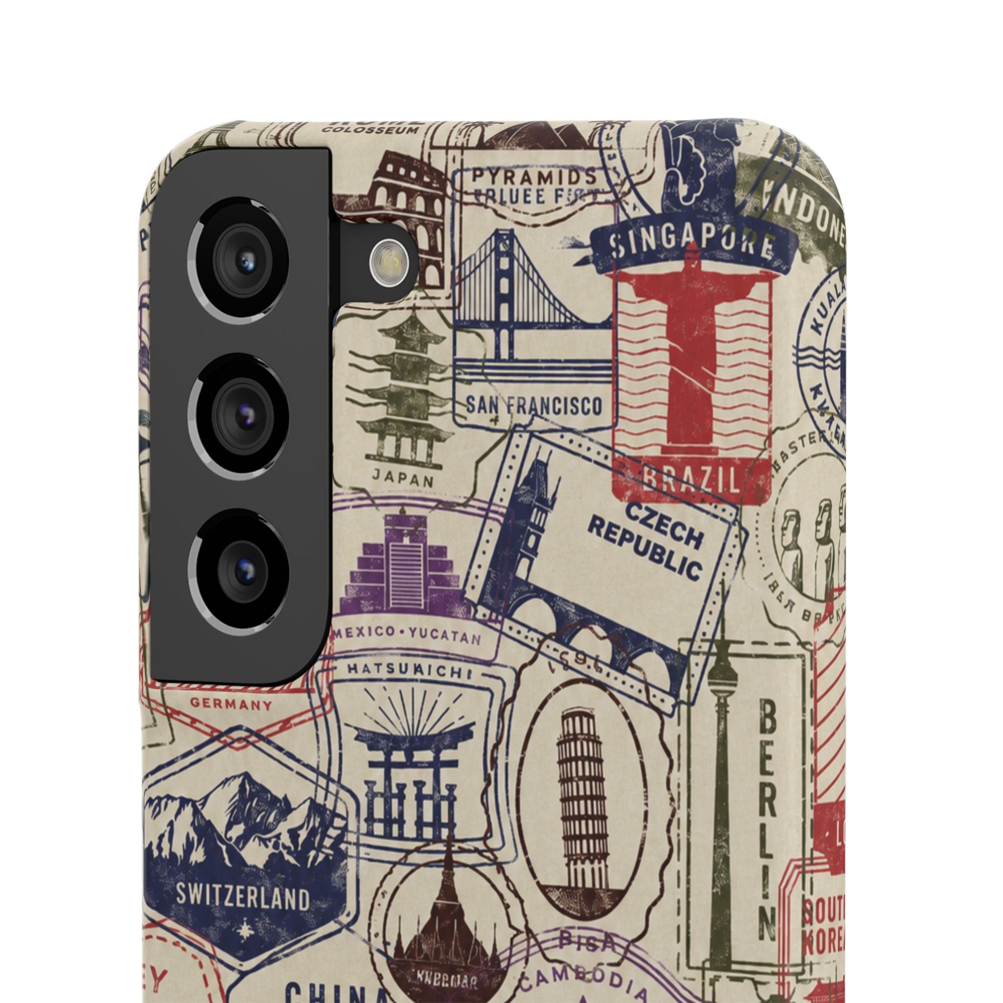 Vintage Travel Stamps Phone Case