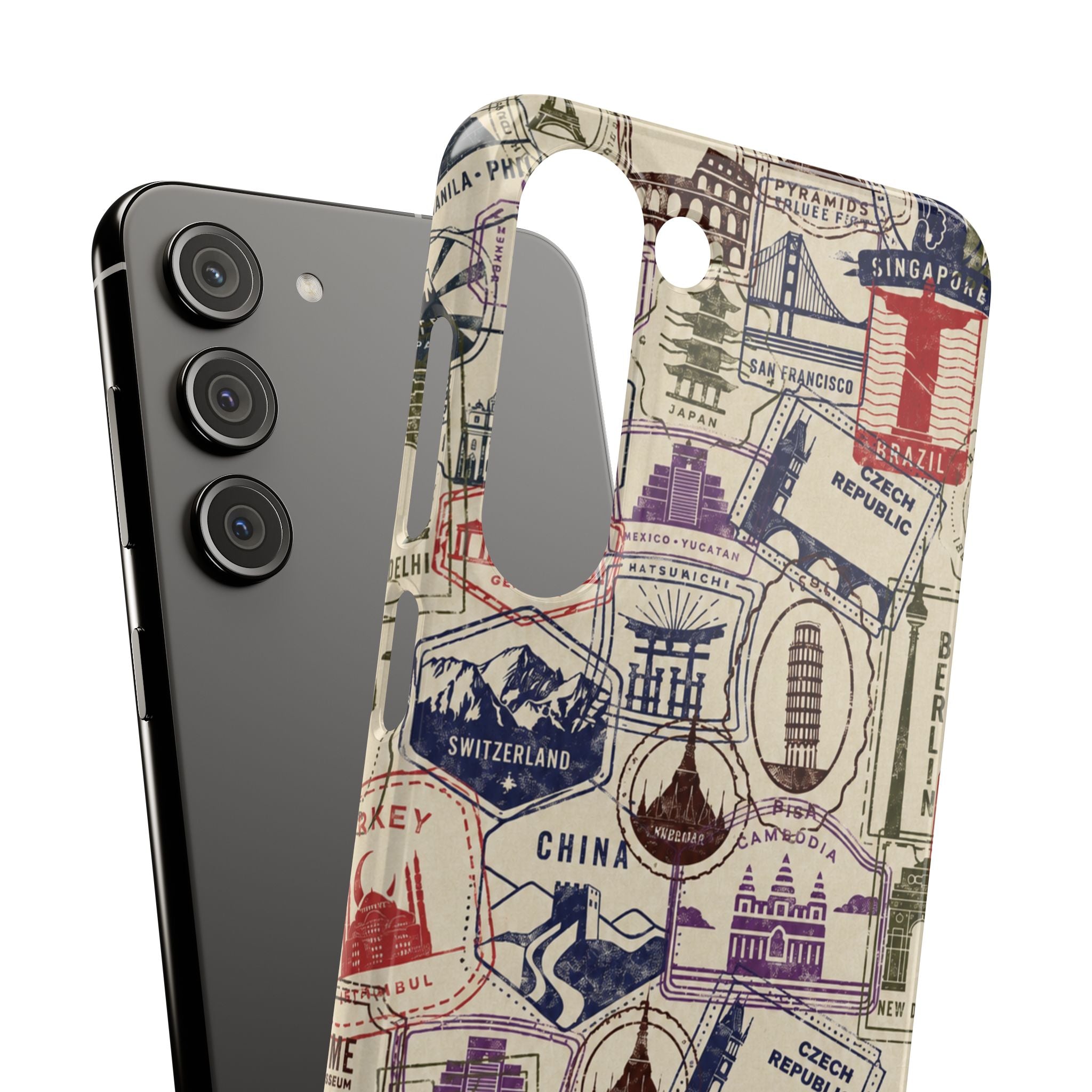 Vintage Travel Stamps Phone Case