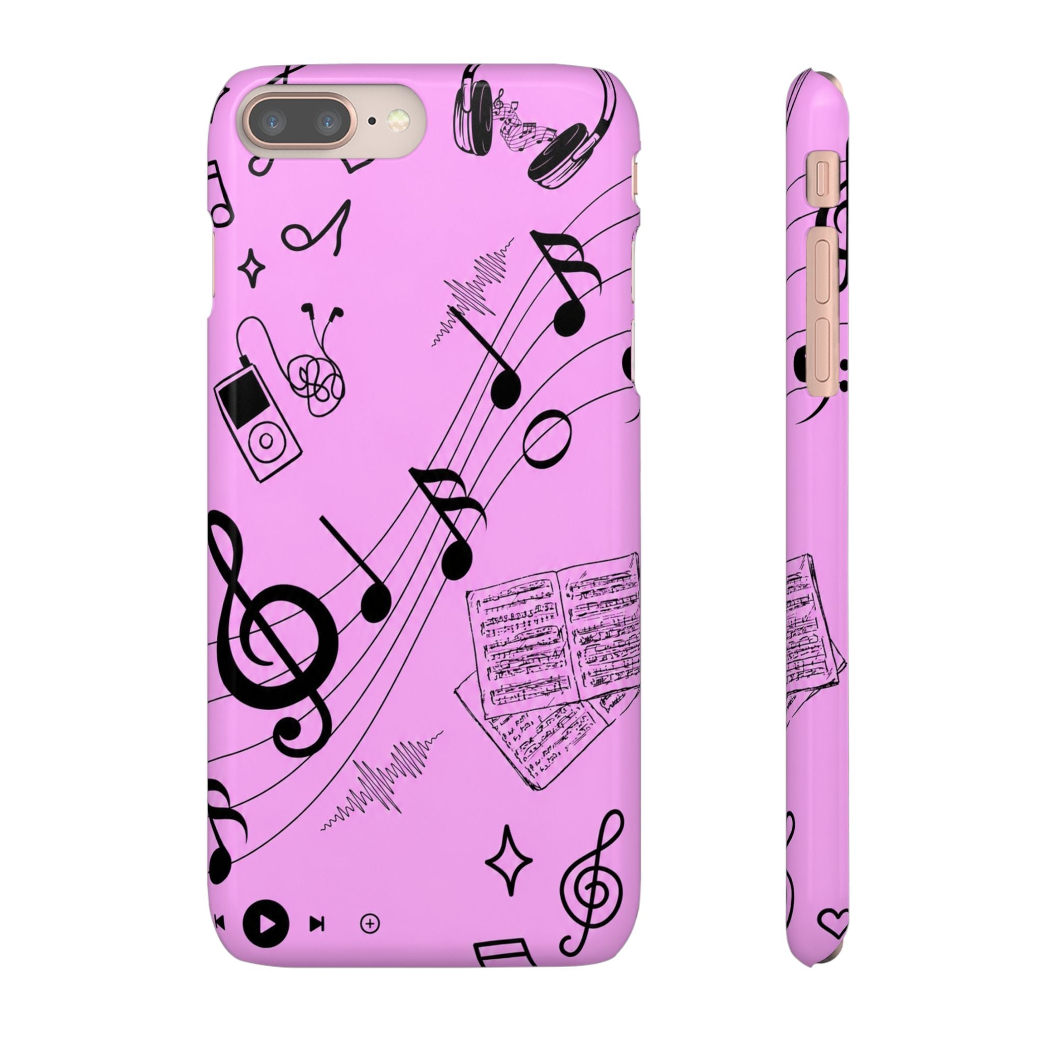 Pink Music Notes Phone Case