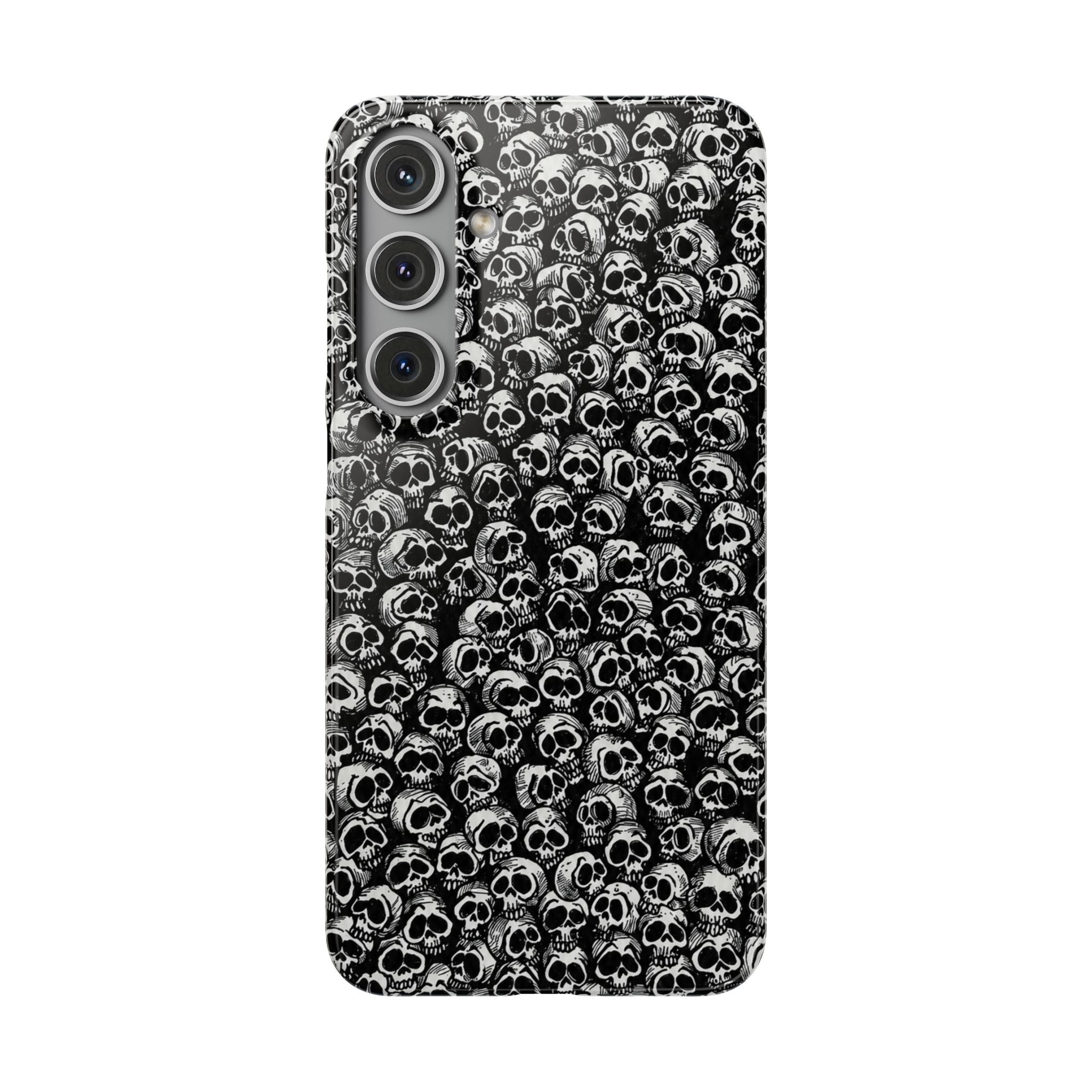 Black and White Skull Pattern Phone Case