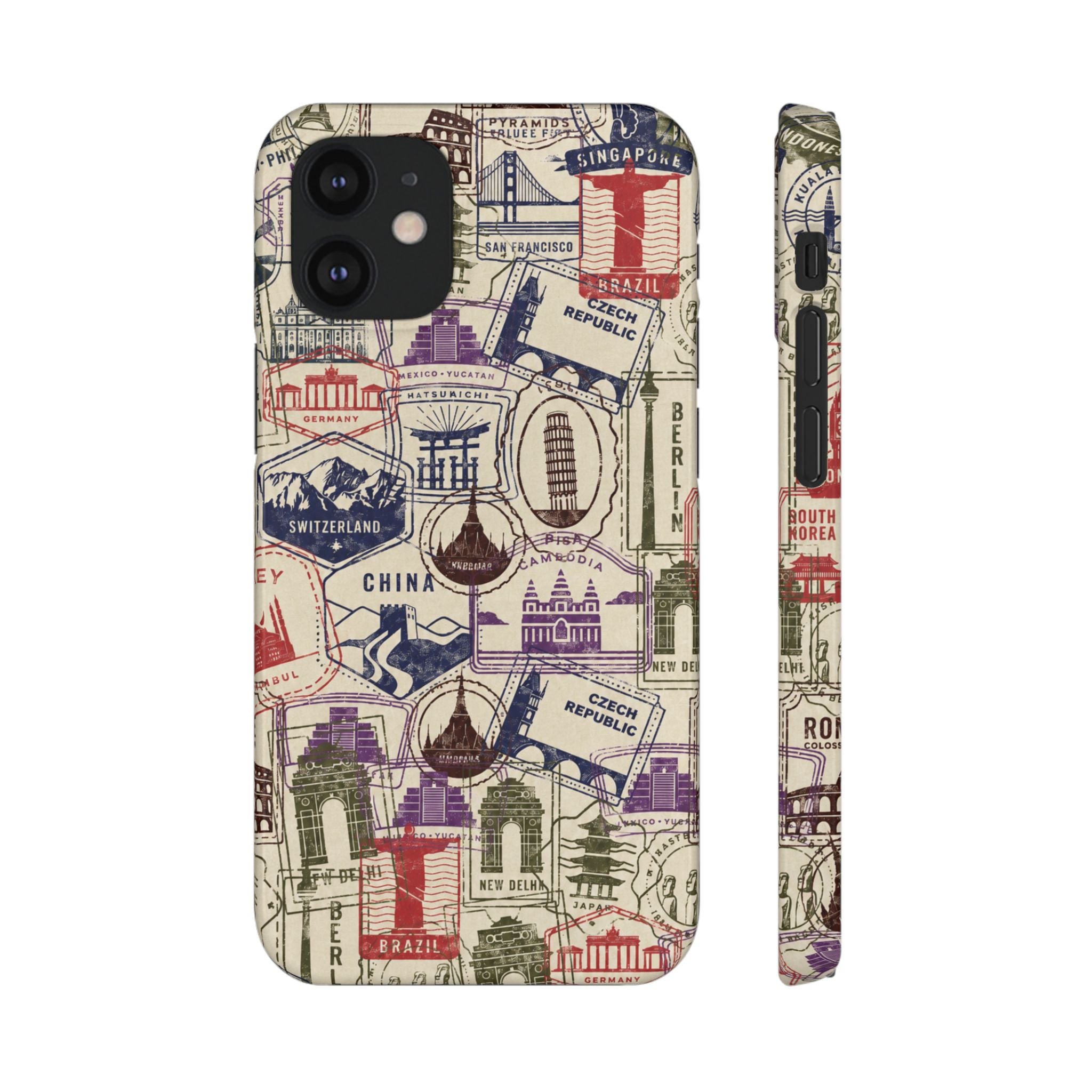Vintage Travel Stamps Phone Case