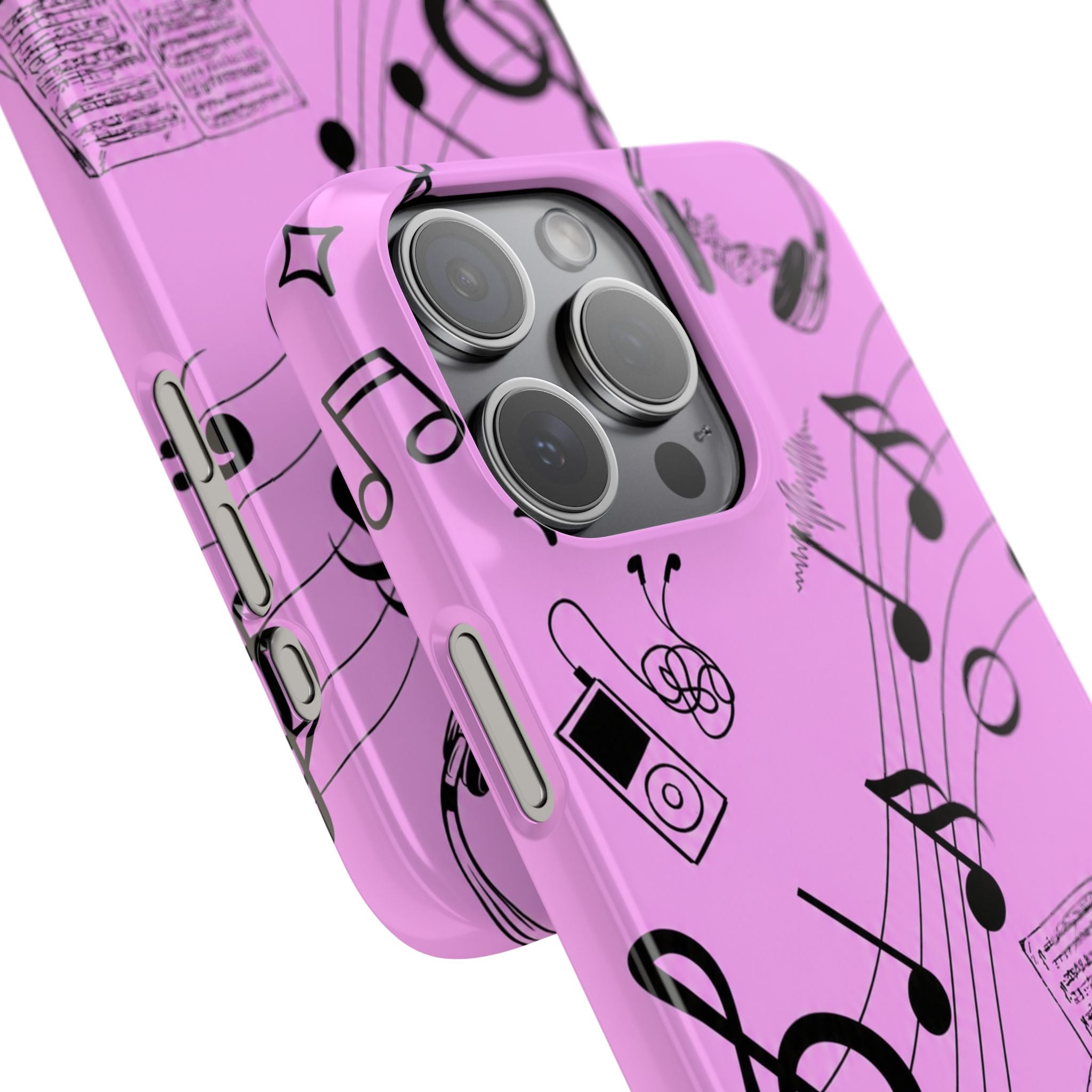 Pink Music Notes Phone Case