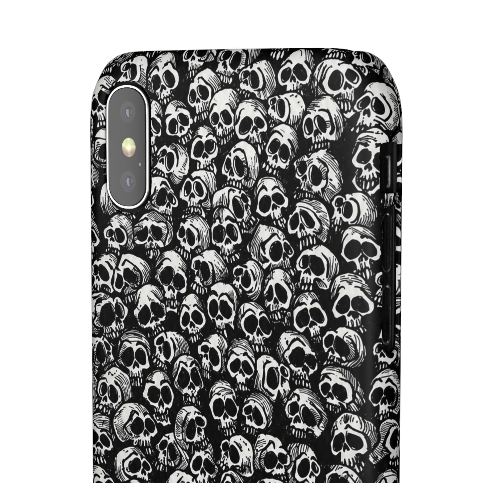 Black and White Skull Pattern Phone Case
