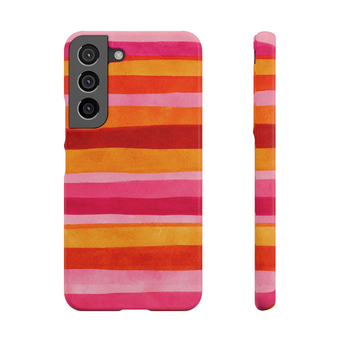 Pink Sunset Watercolor Stripes