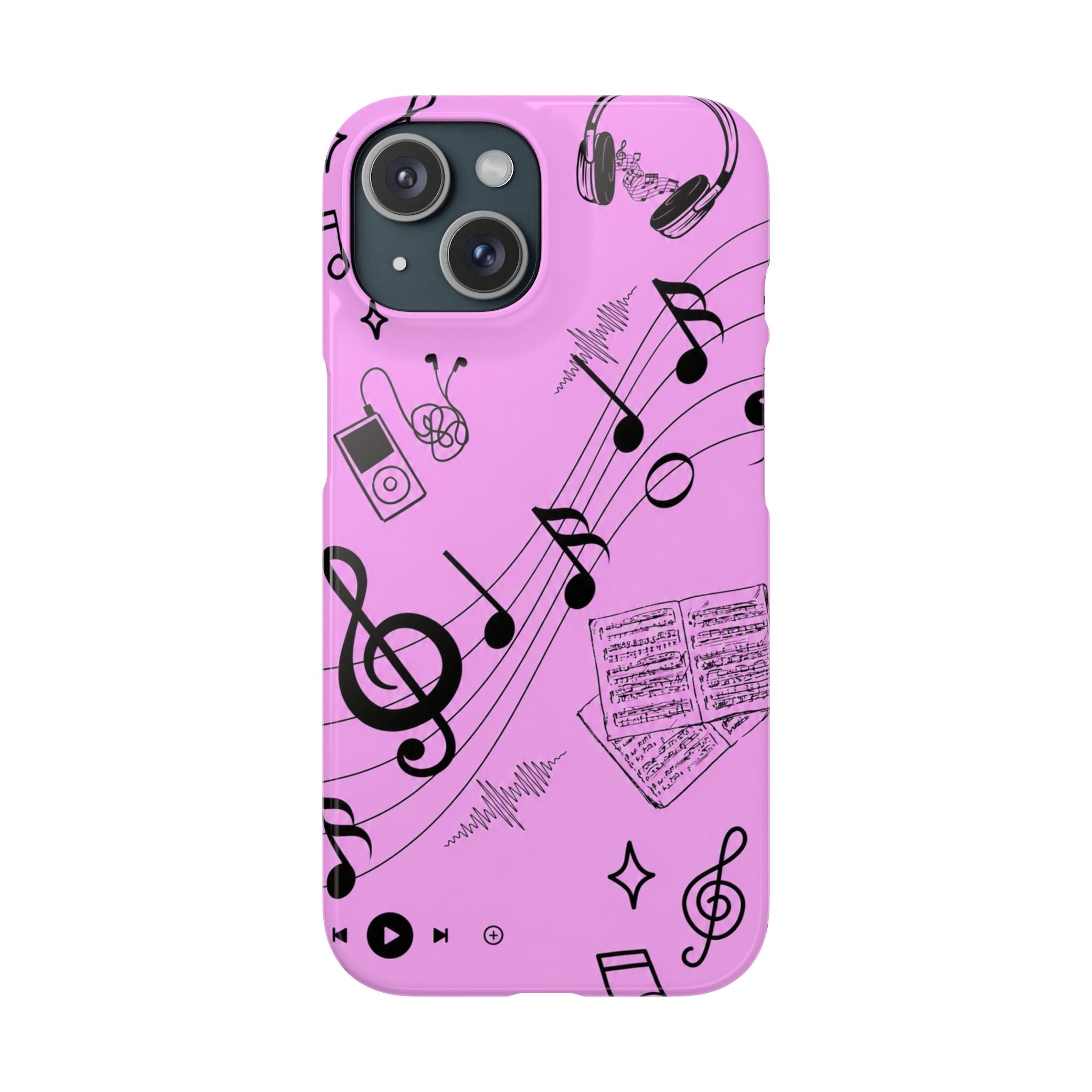 Pink Music Notes Phone Case
