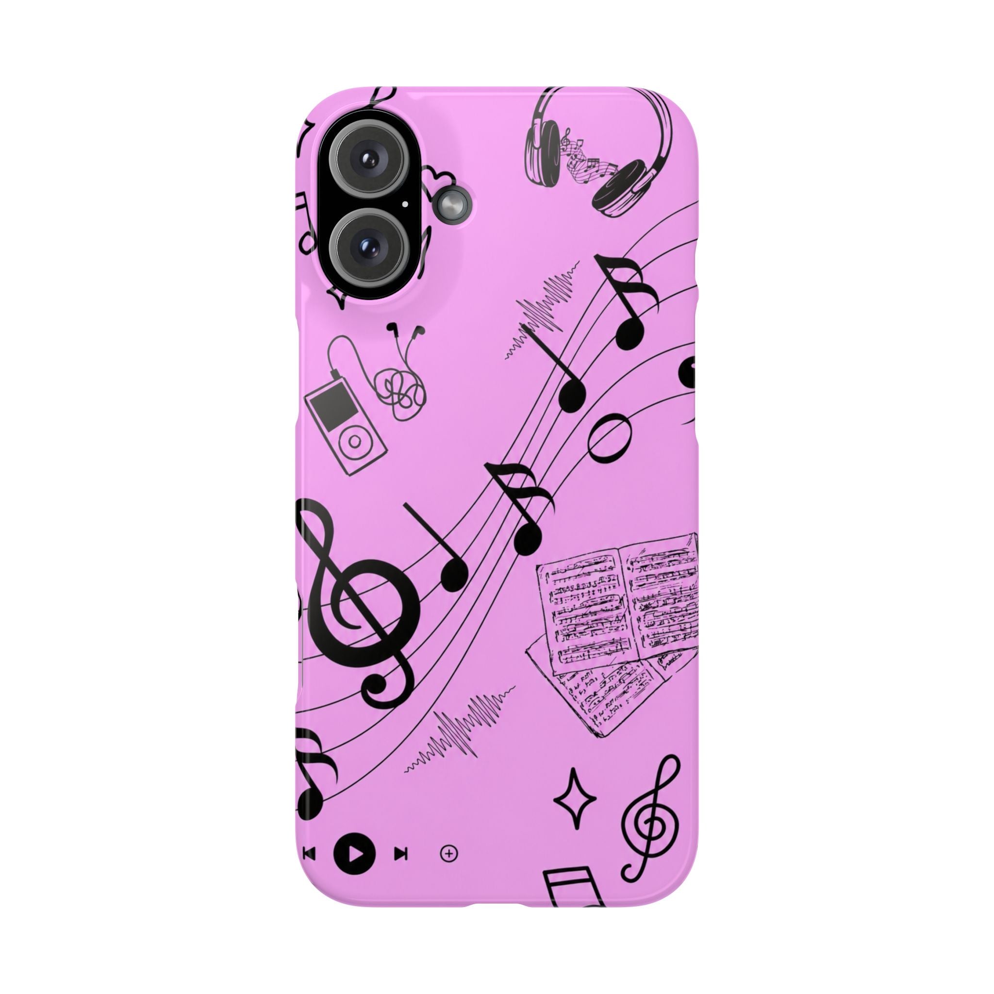 Pink Music Notes Phone Case