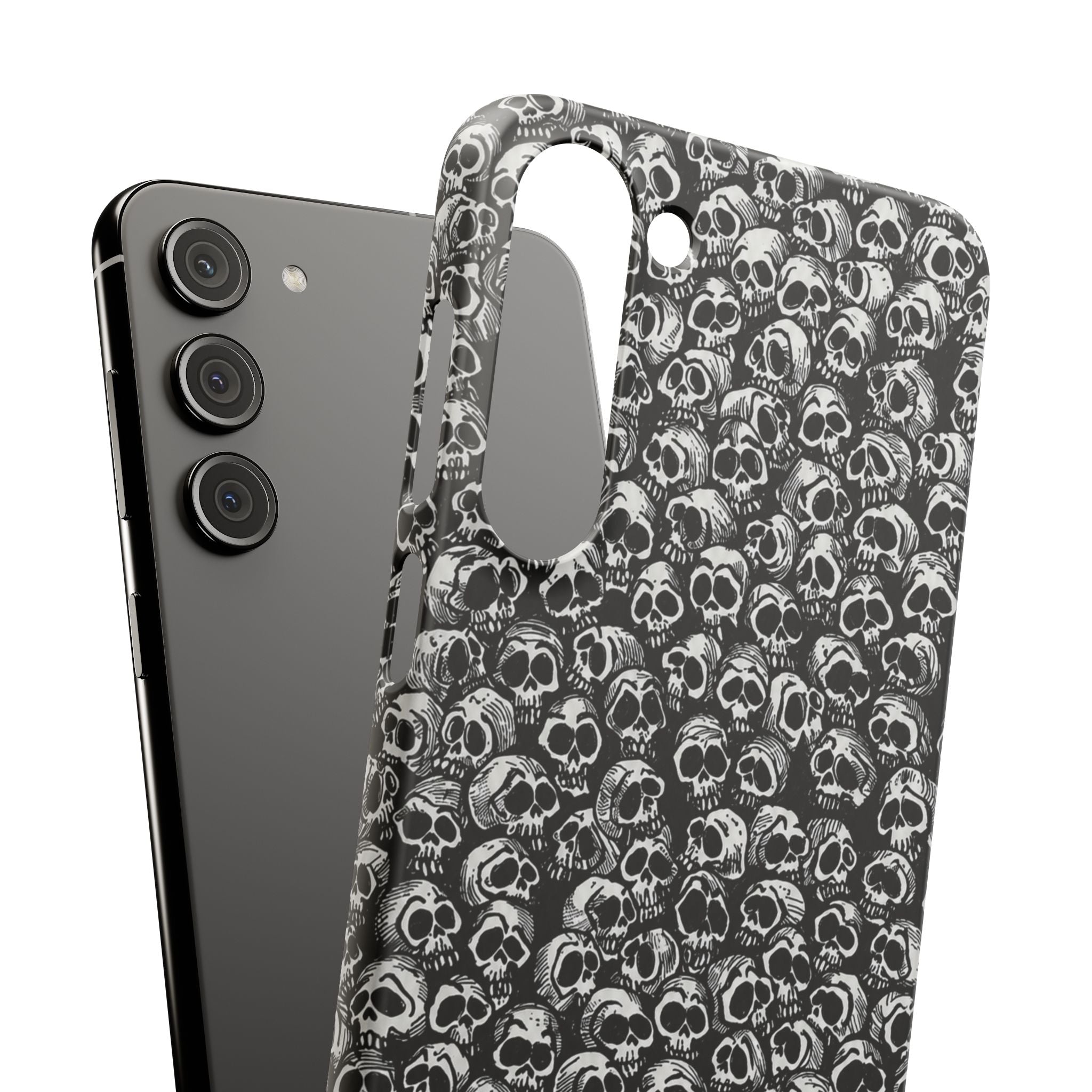 Black and White Skull Pattern Phone Case